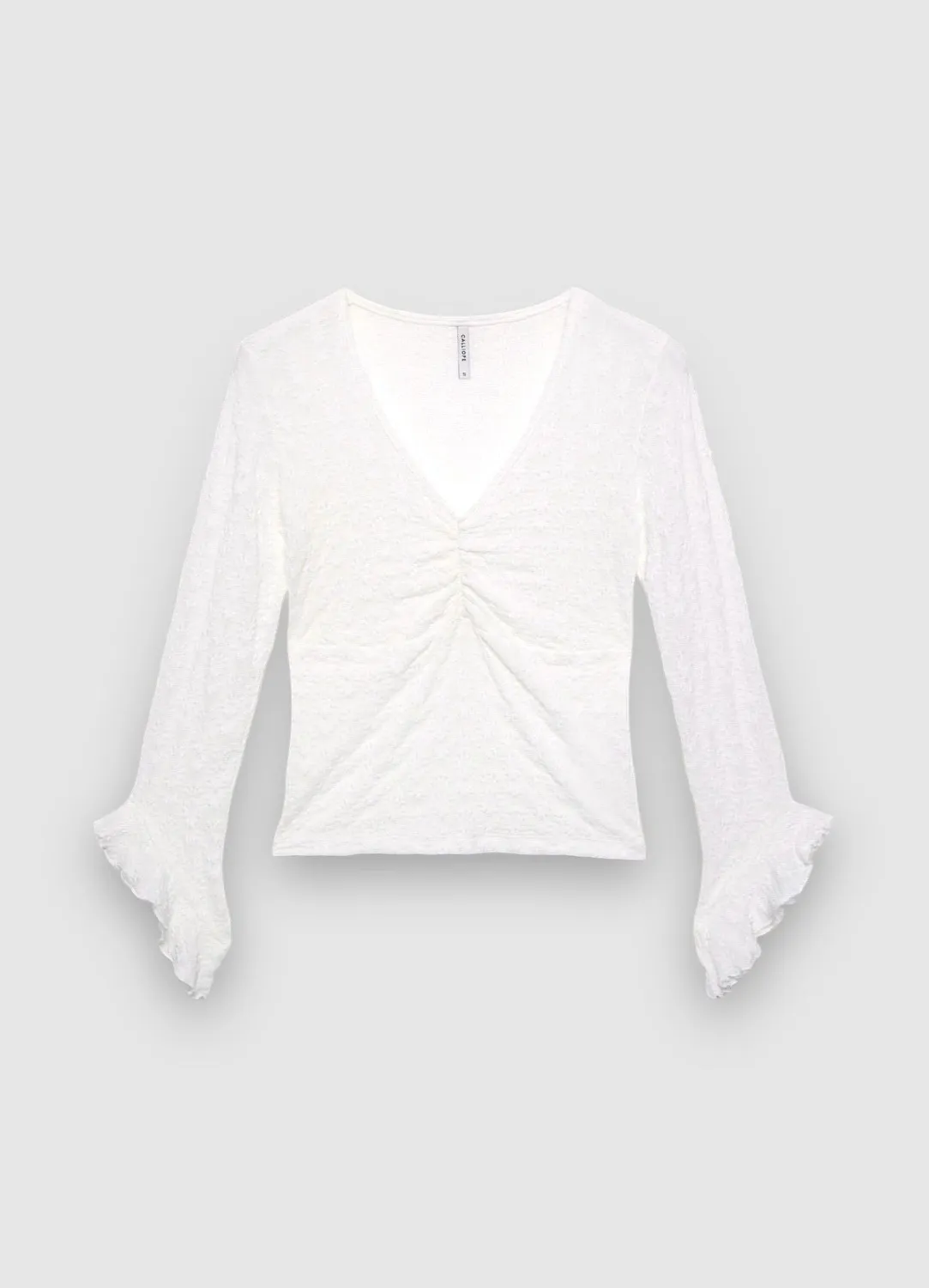 Calliope t-shirt col V volants femme dentelle
