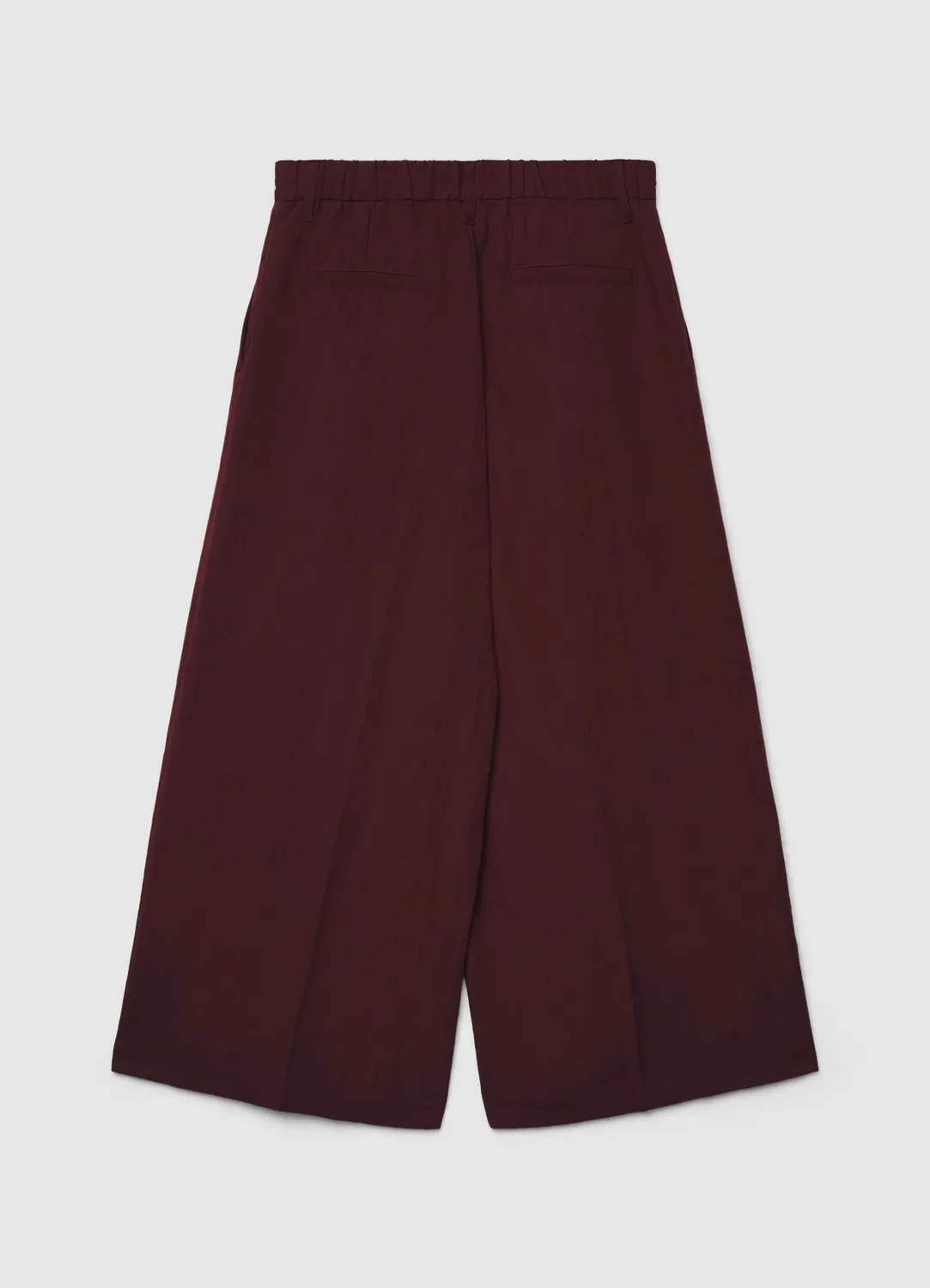Calliope Pantalon palazzo crop femme taille haute uni