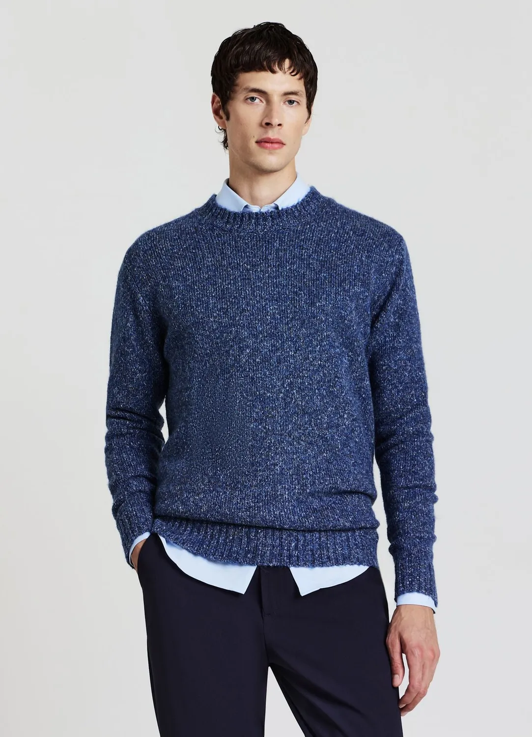 Calliope pull col rond homme uni manches longues