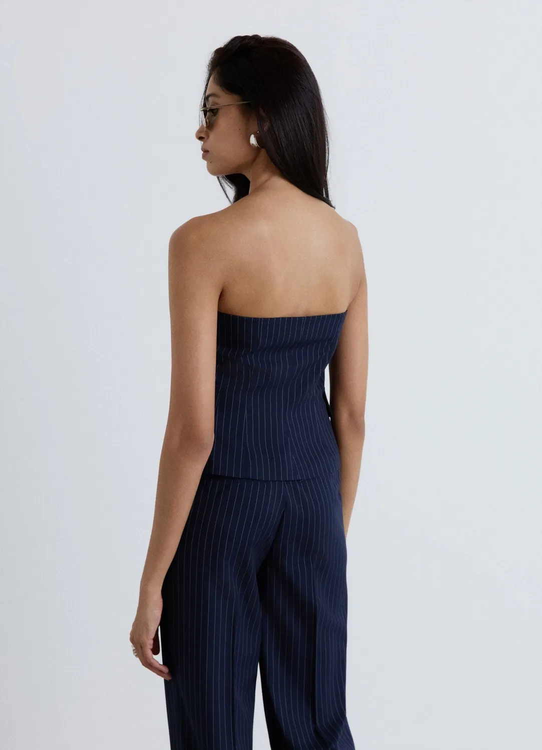 Calliope Atelier gilet bandeau femme rayé à boutons