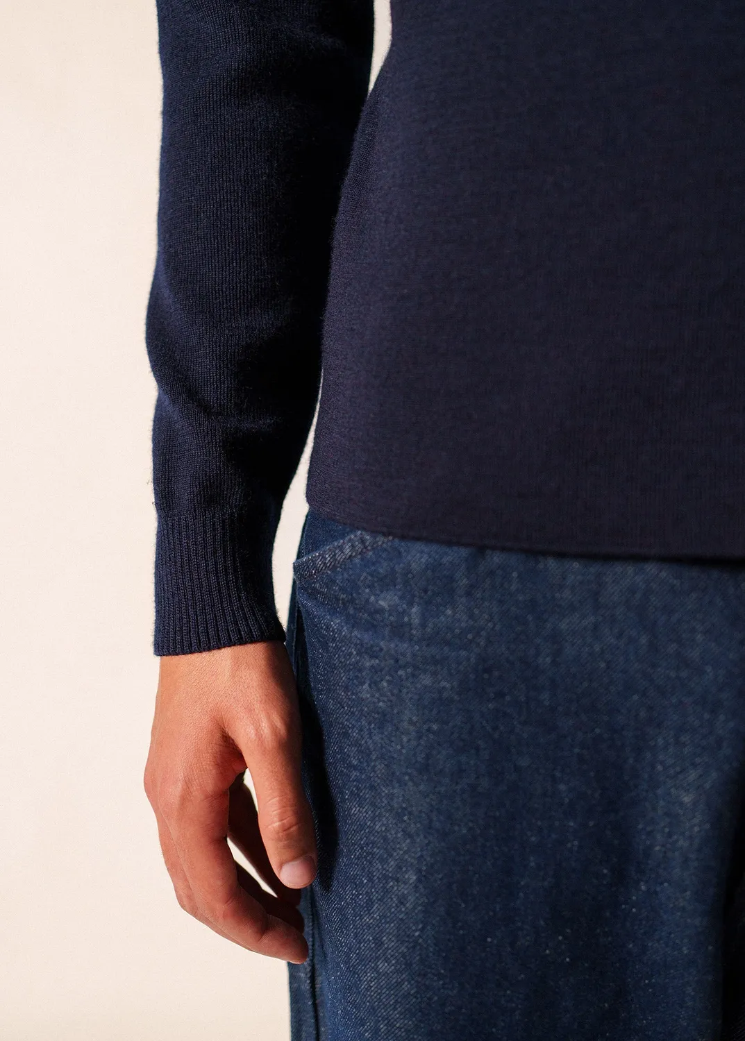 Saint James Bretagne roulé pull marin MARINE laine