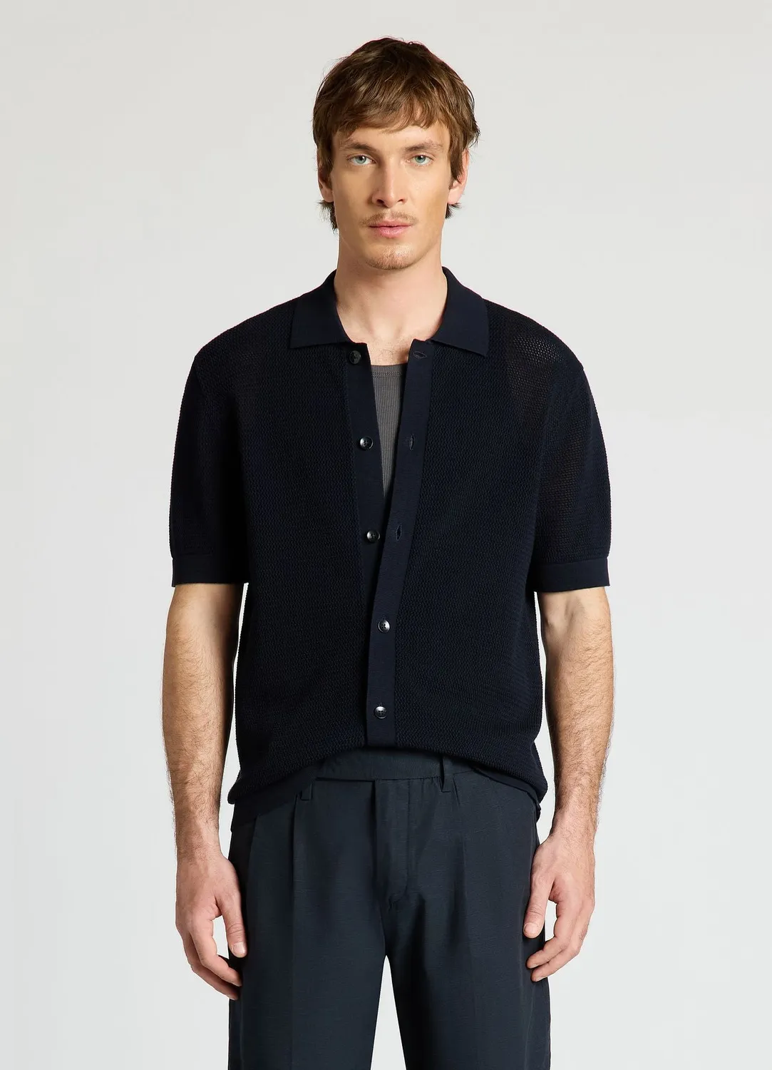 Calliope chemise ajourée homme manches courtes