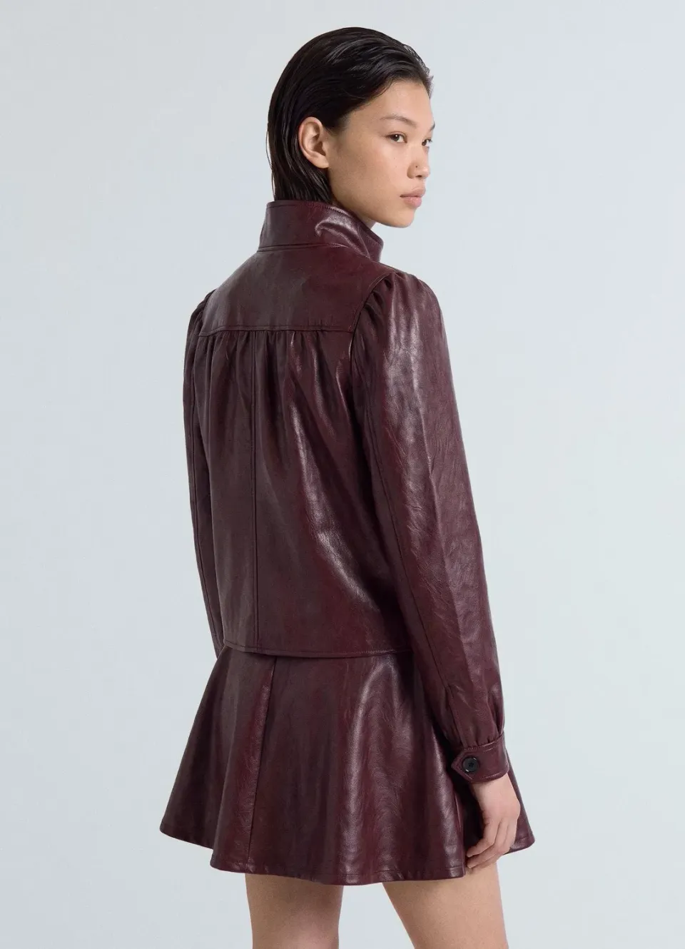 Calliope veste femme effet cuir double boutonnage