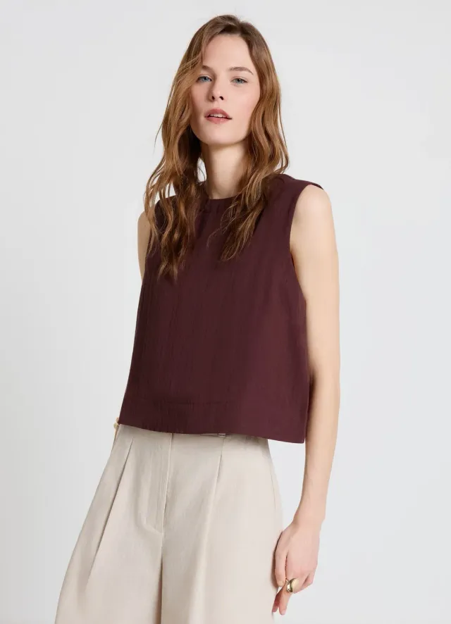 Calliope blouse sans manches unie femme bureau