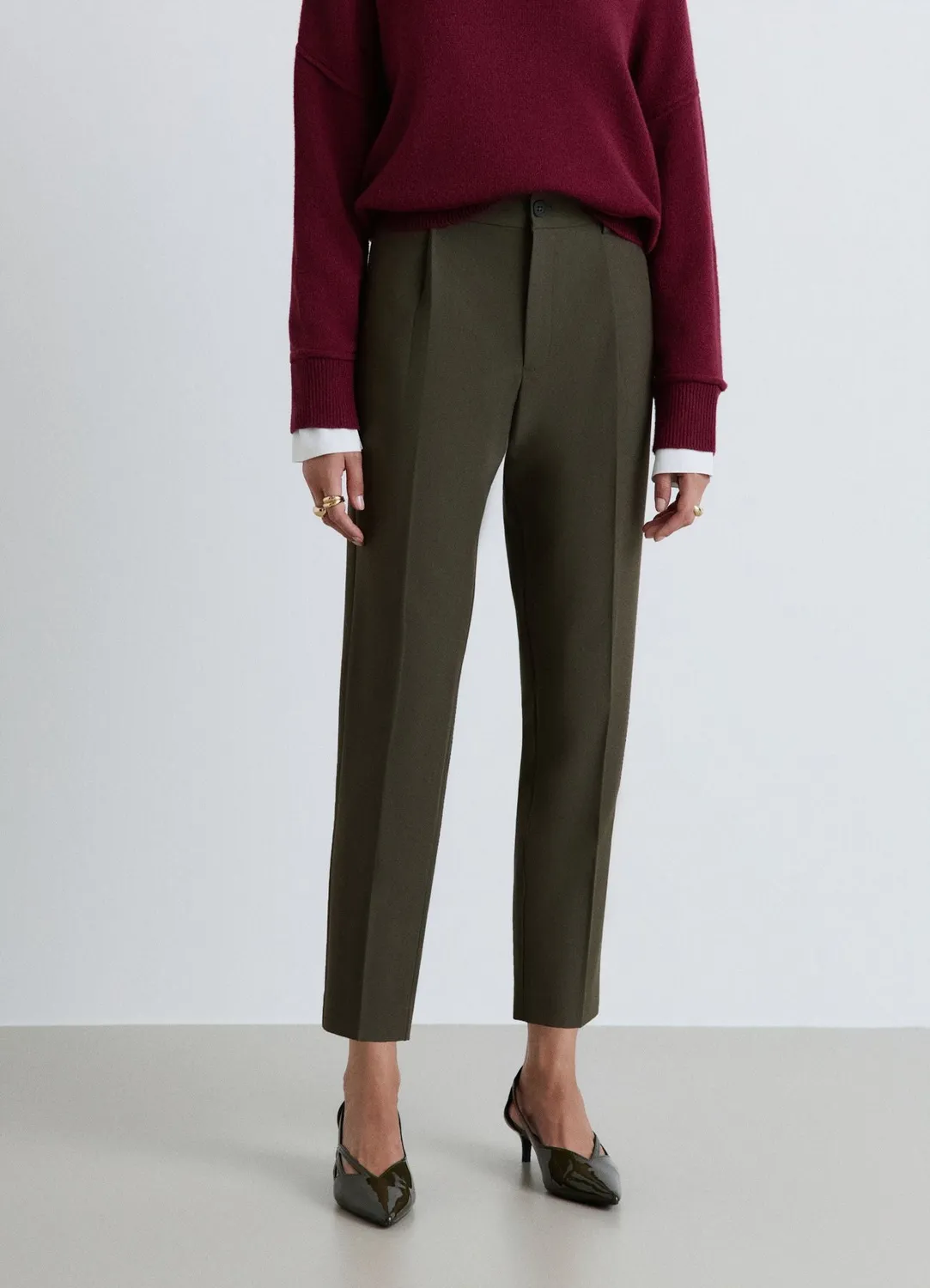 Calliope pantalon pinces taille élastiquée femme droit