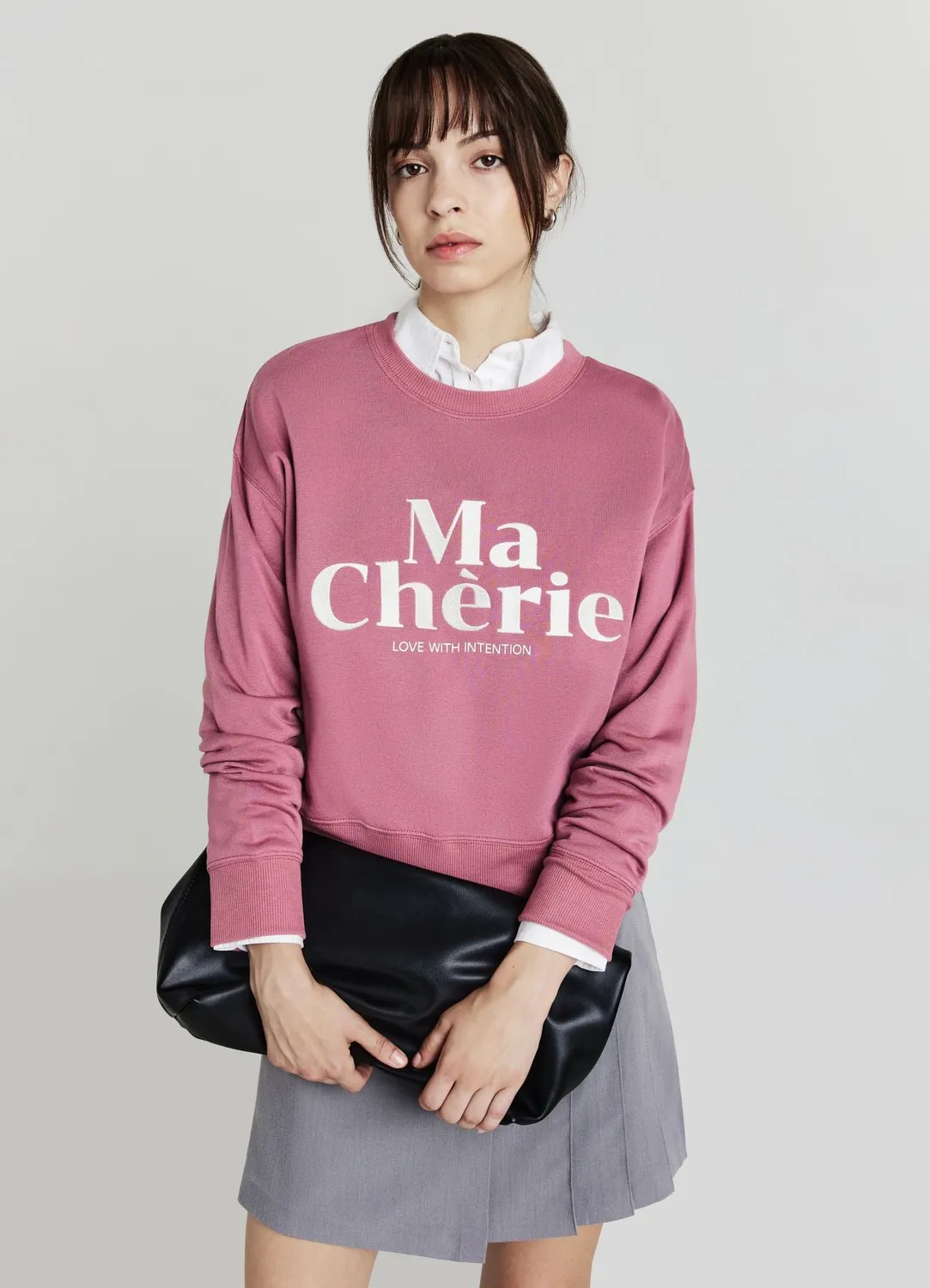 Calliope sweat femme col rond inscription manches longues