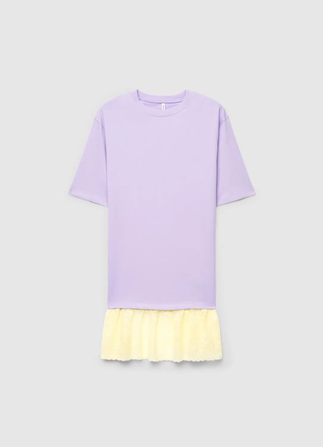 Calliope robe t-shirt unie à volant dentelle