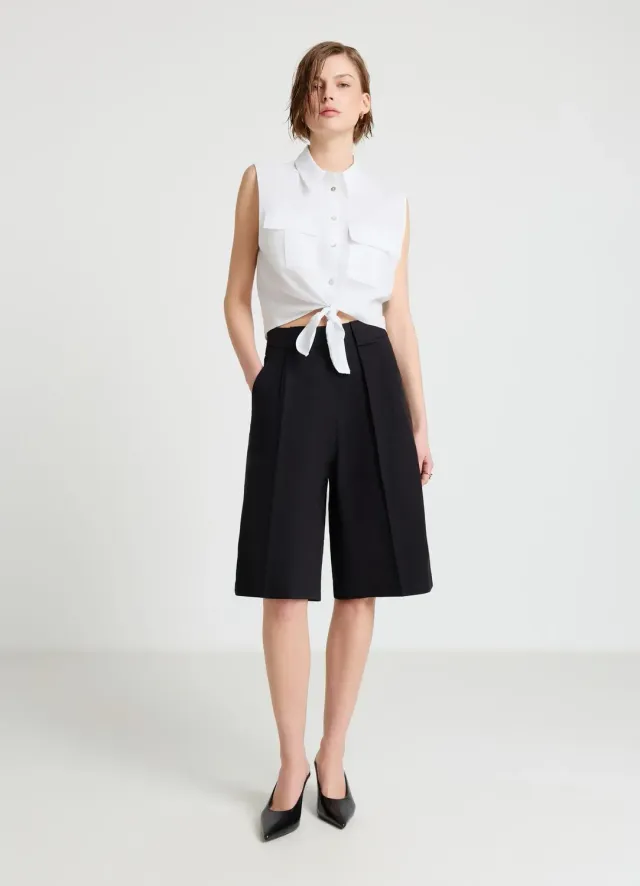 Calliope chemise lin sans manches nœud été