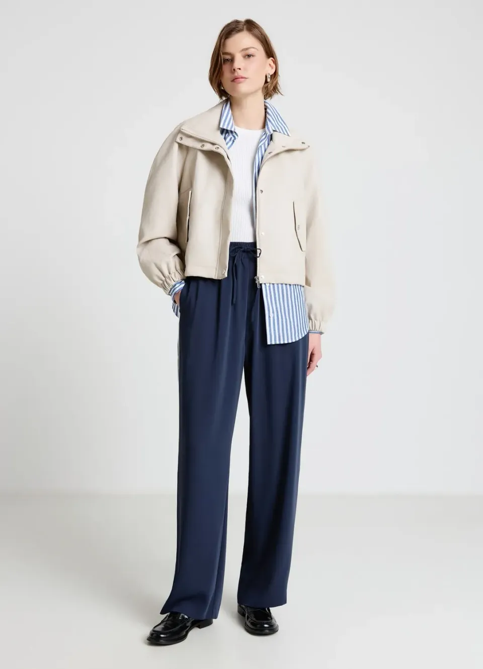 Calliope blouson femme court effet cuir zip