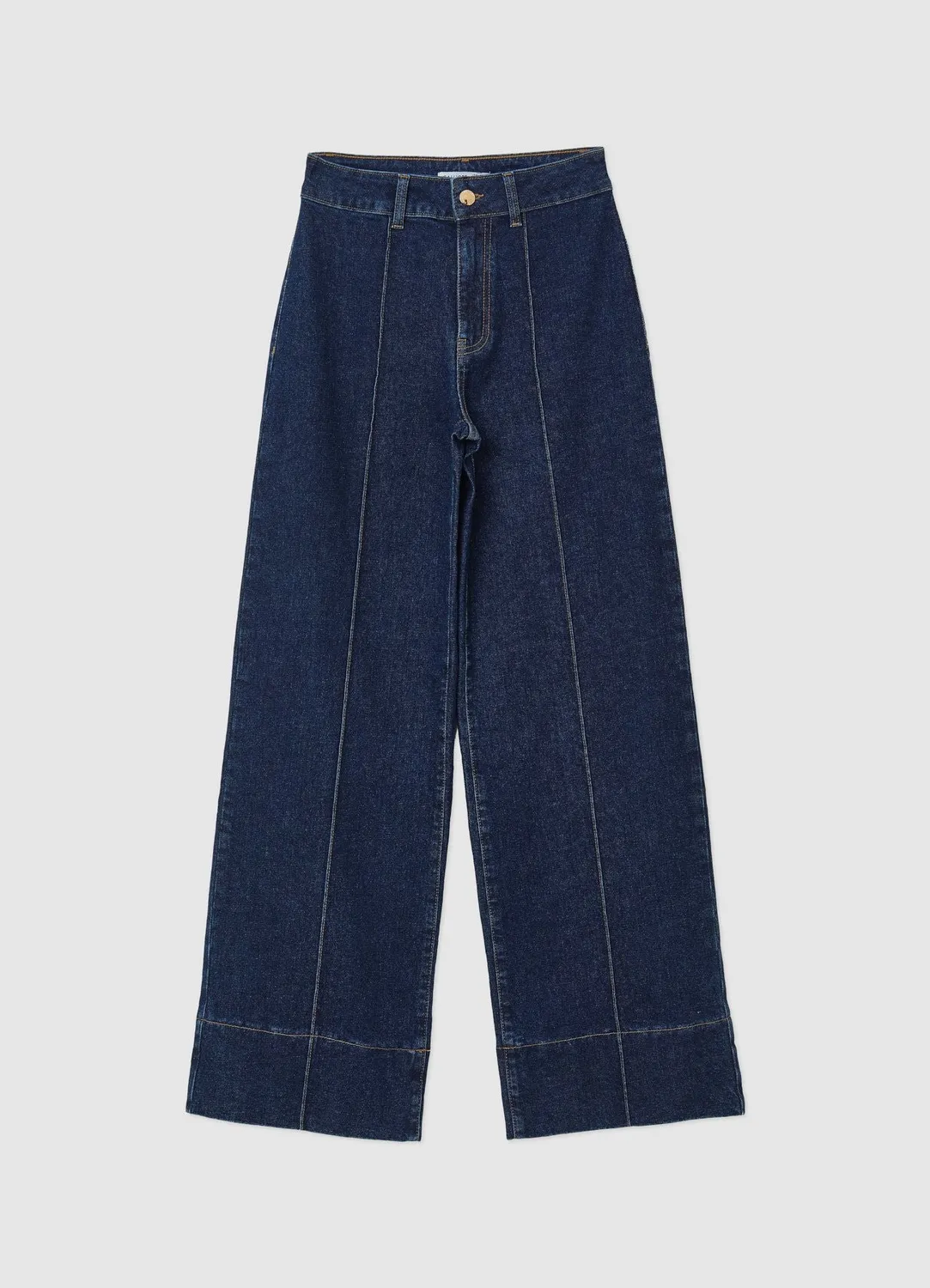 Calliope wide leg jean femme taille haute nervures