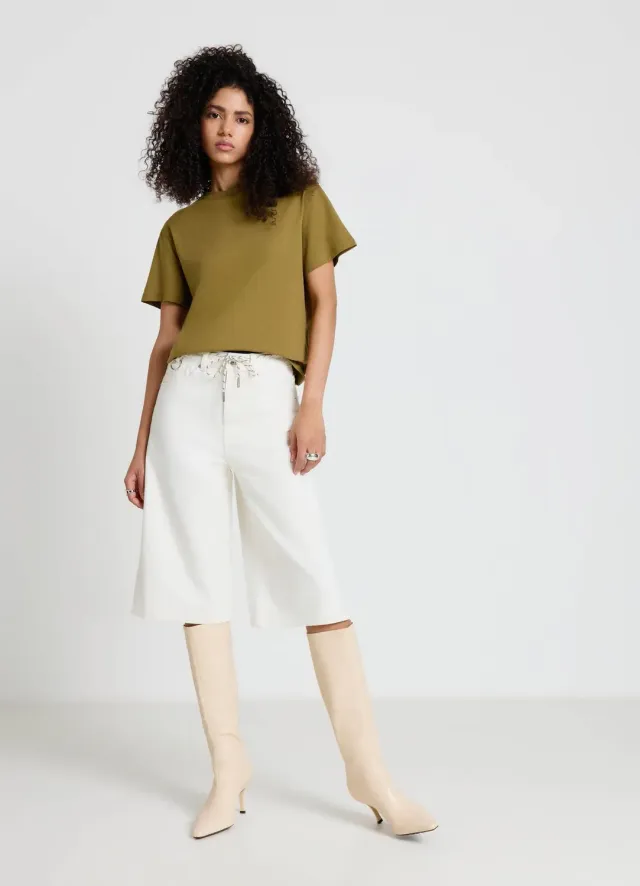 Calliope t-shirt femme col rond uni coton
