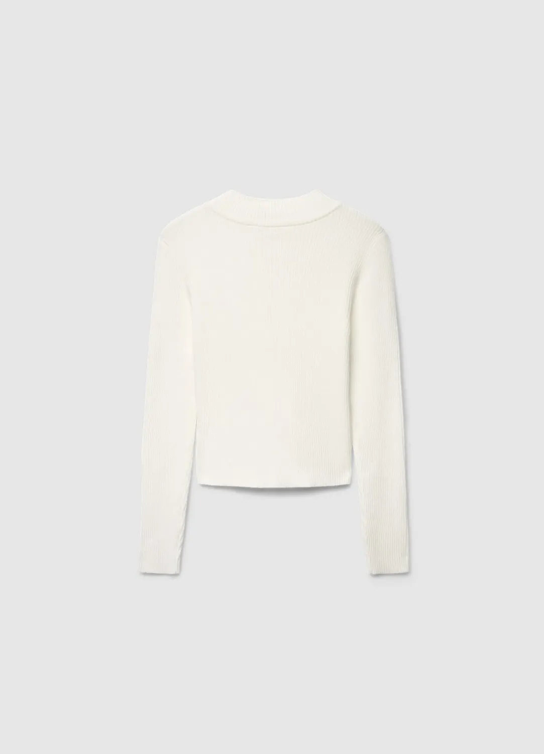 Calliope pull fille col montant zip côtelé uni