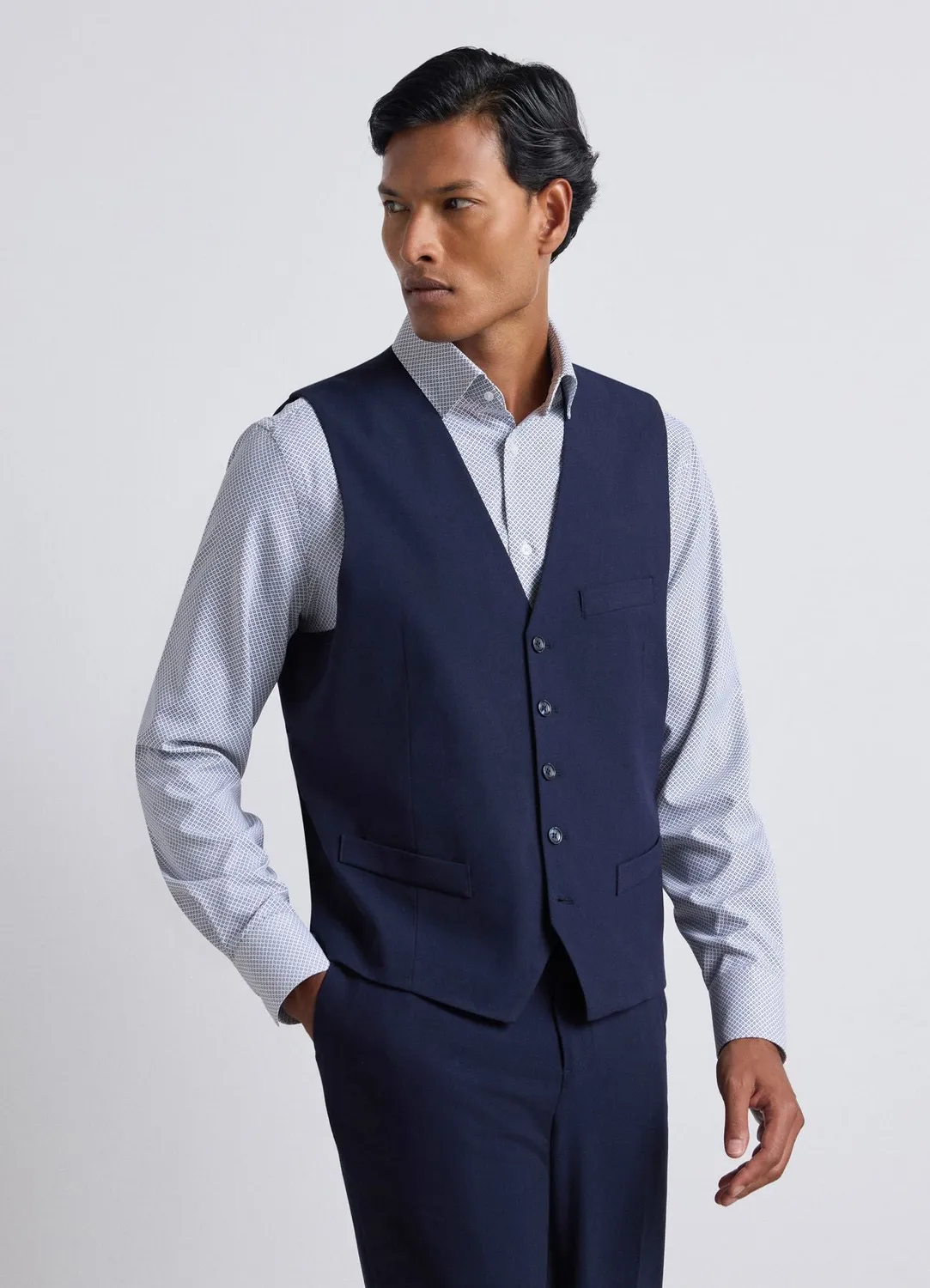Calliope gilet homme uni à boutons col V coupe regular