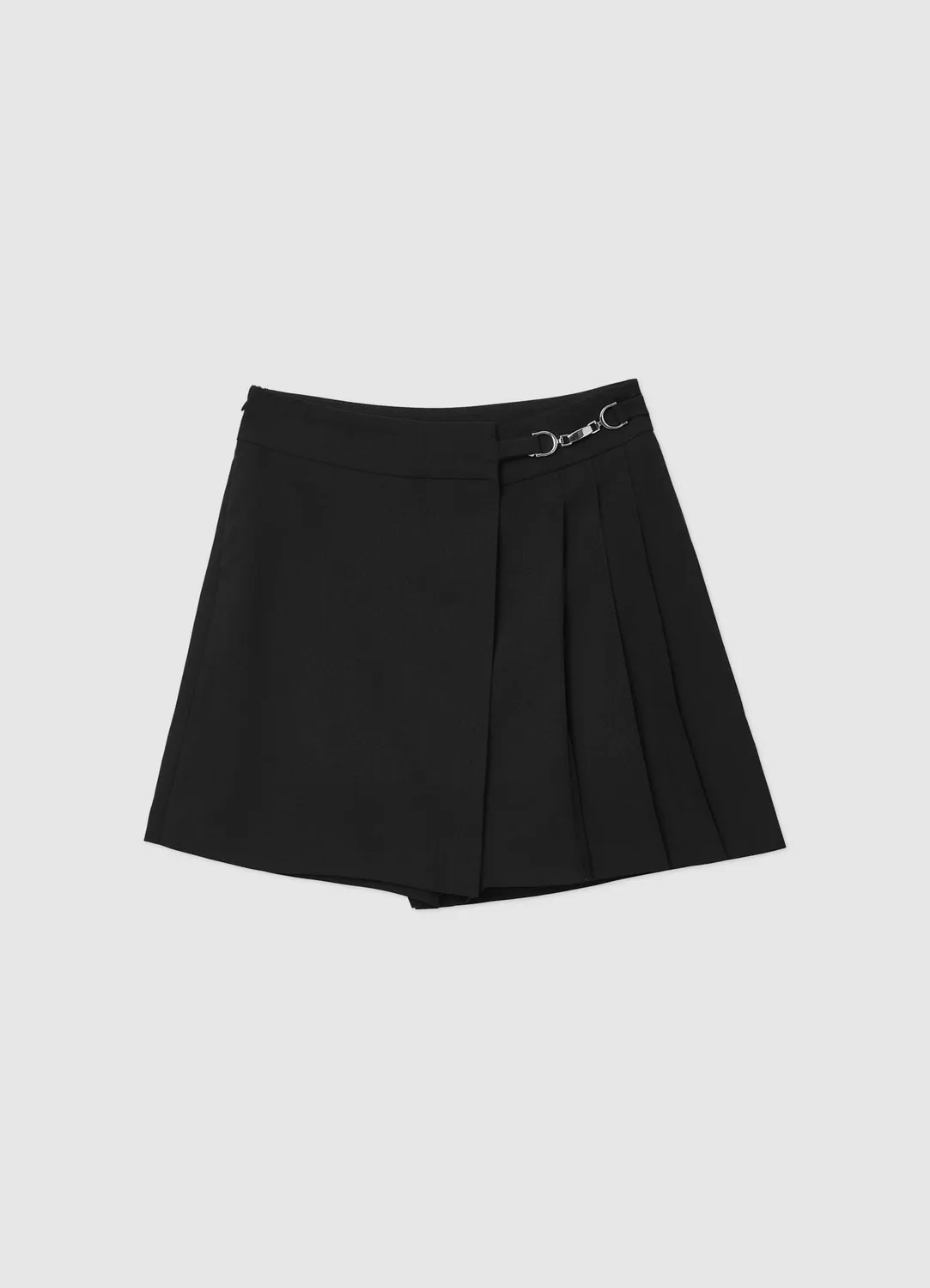 Calliope jupe-short femme plissée portefeuille unie