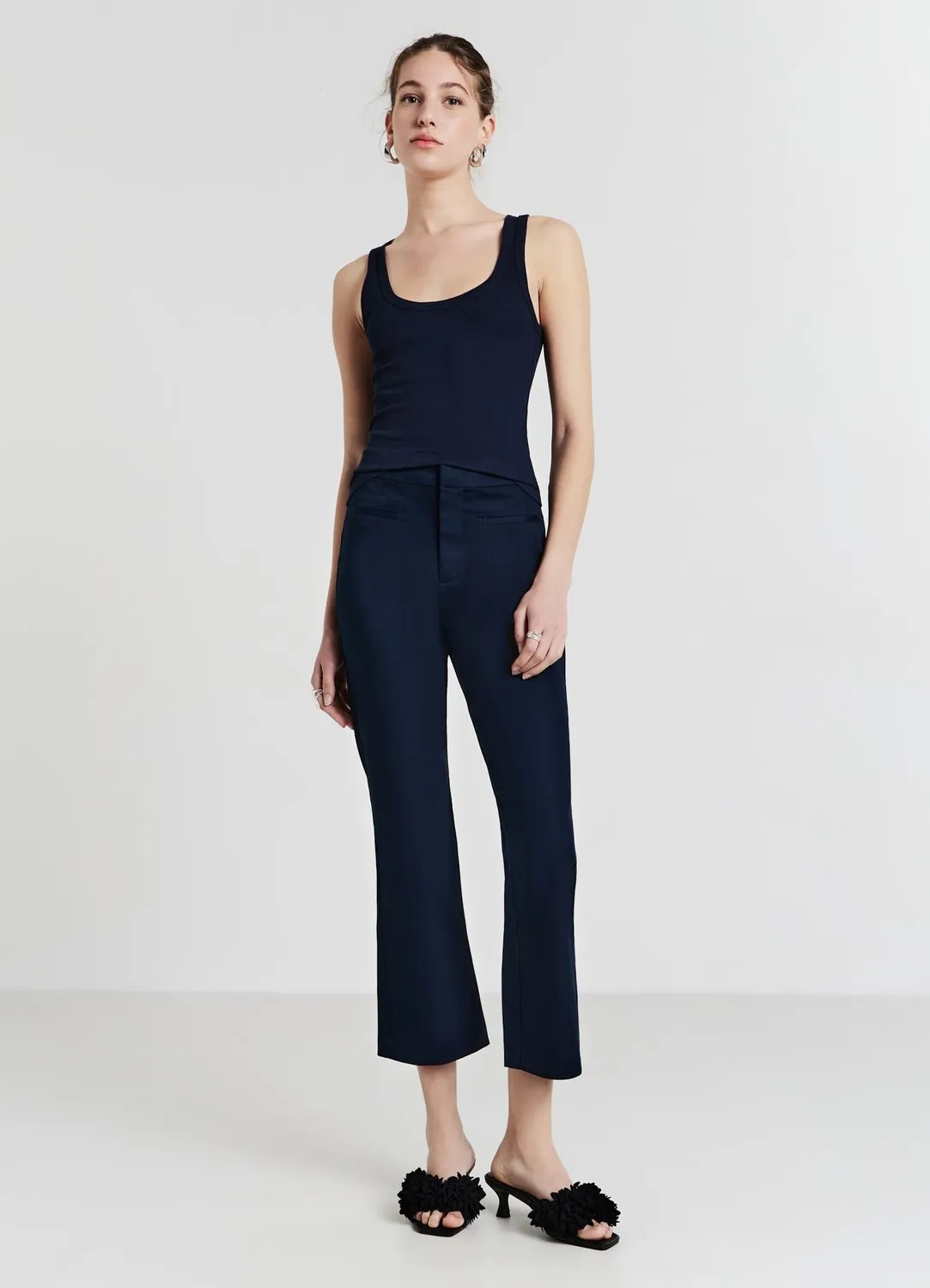 Calliope top femme coton côtelé col large