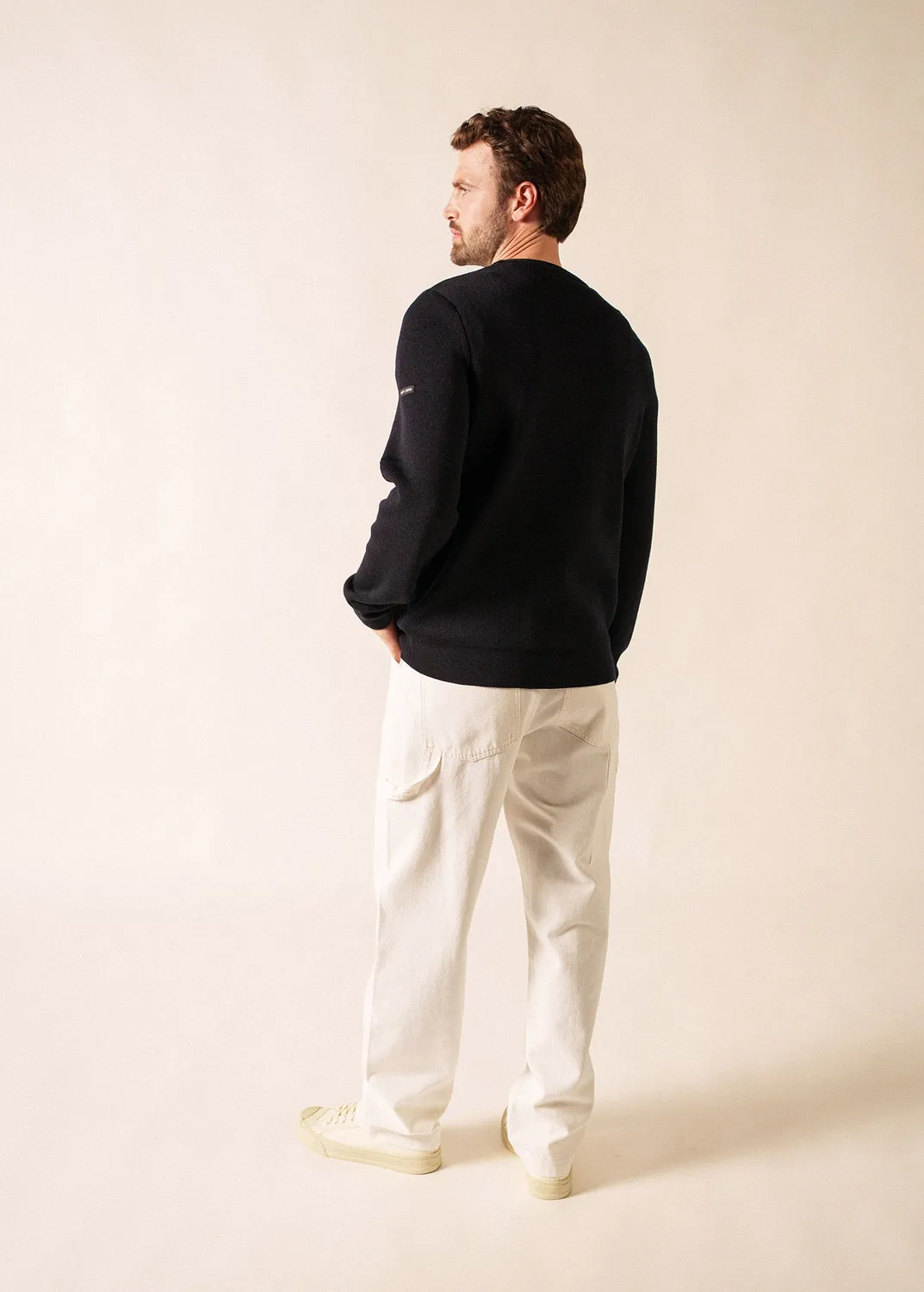 Saint James Locronan pull navy pure laine vierge