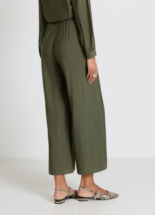 Calliope palazzo pantalon large uni taille haute