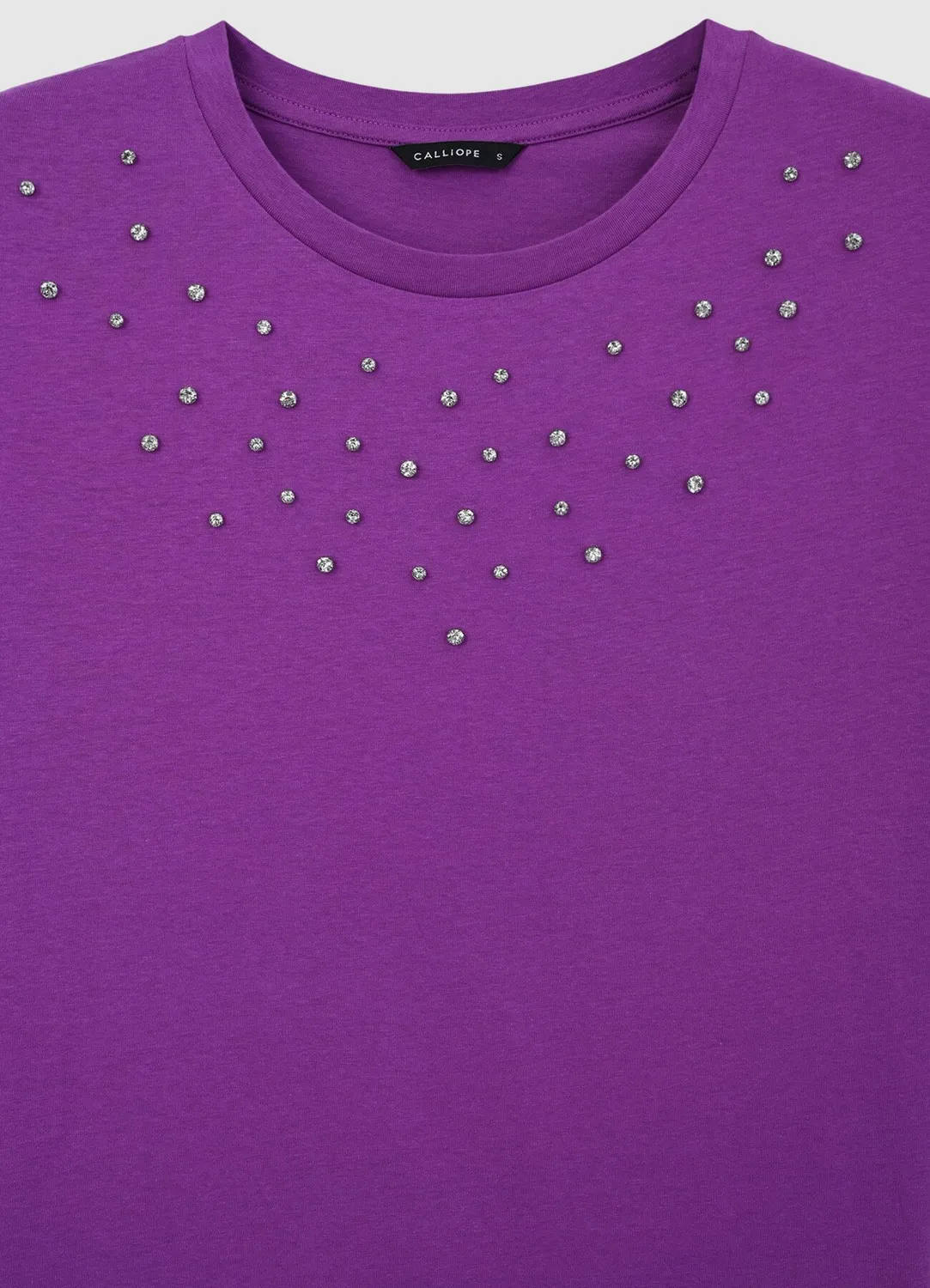 Calliope t-shirt strass coton uni femme