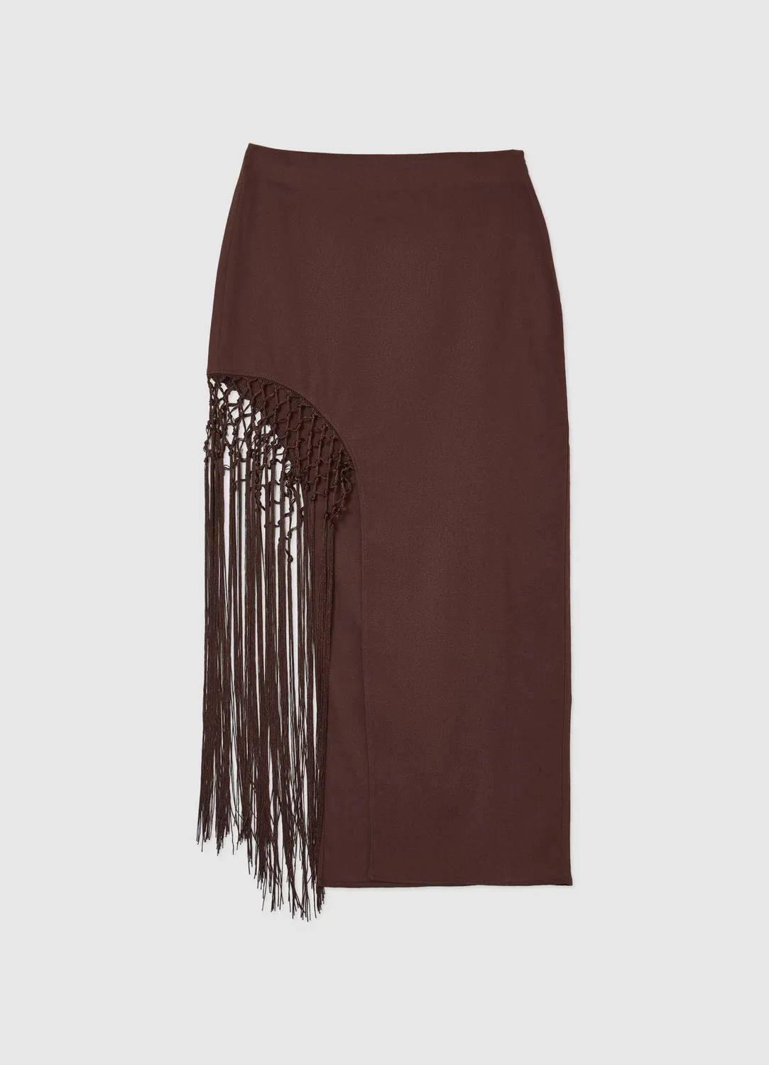 Calliope jupe longue femme lin fente franges