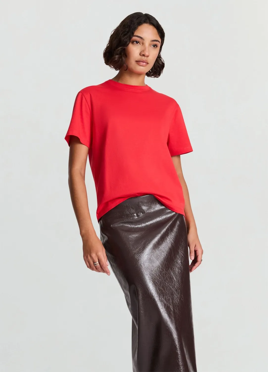 Calliope t-shirt col rond uni manches courtes femme