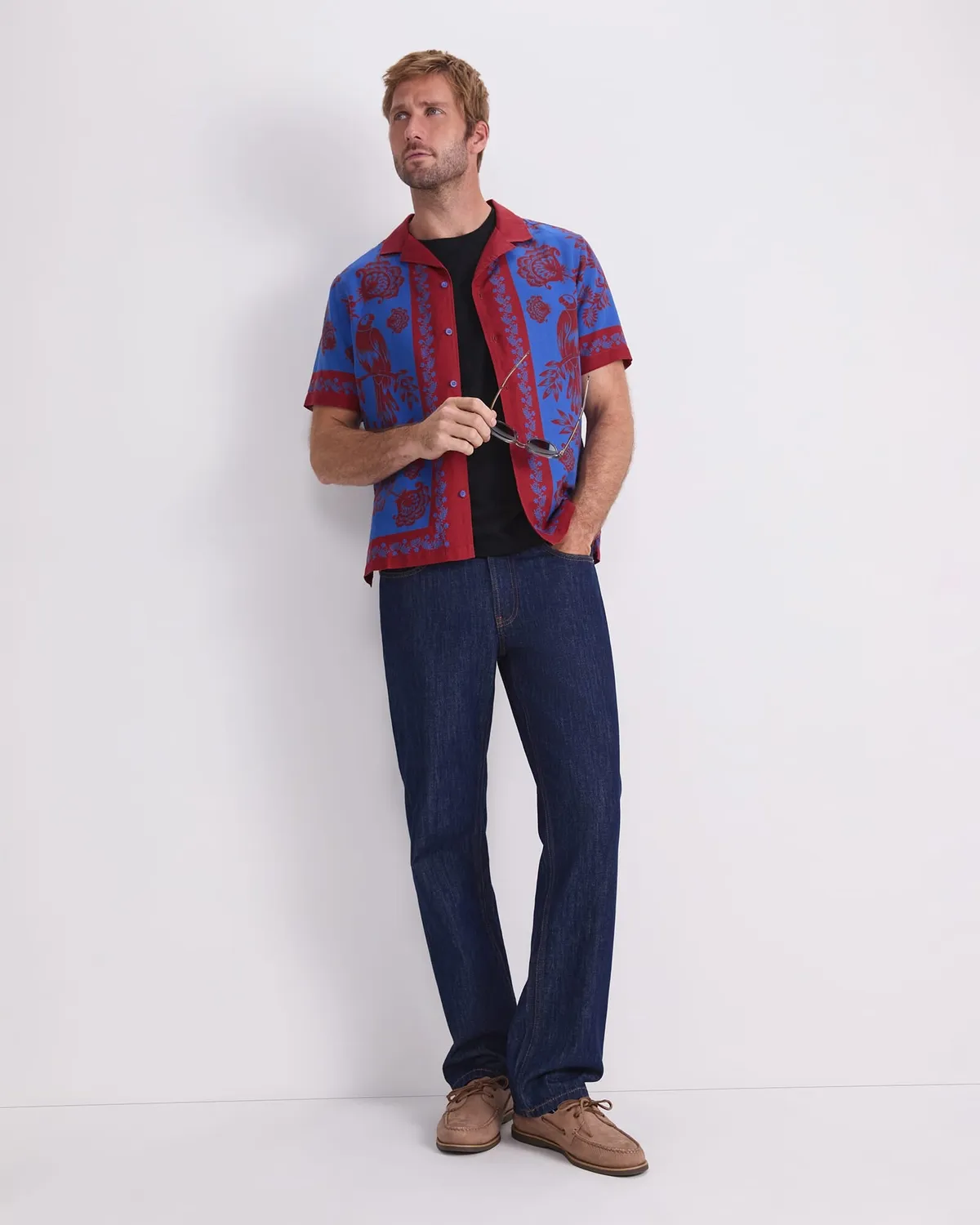 Sportscraft Mulga chemisette lin imprimé homme