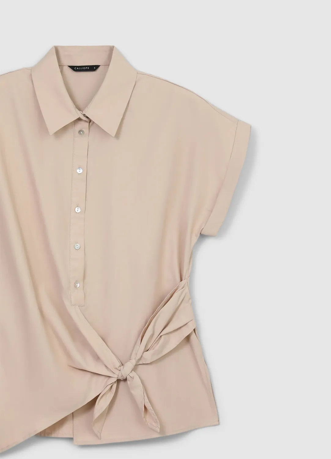 Calliope chemise nouée femme coton manches courtes