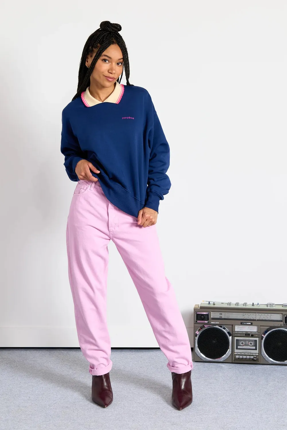 Perpète Geri sweat marine coton bio