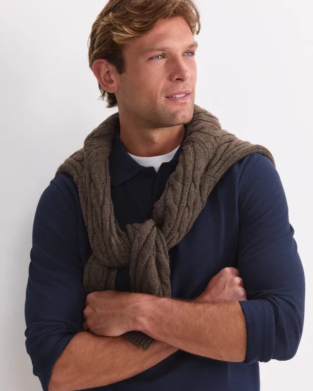 Sportscraft SC Pique polo manches longues coton homme