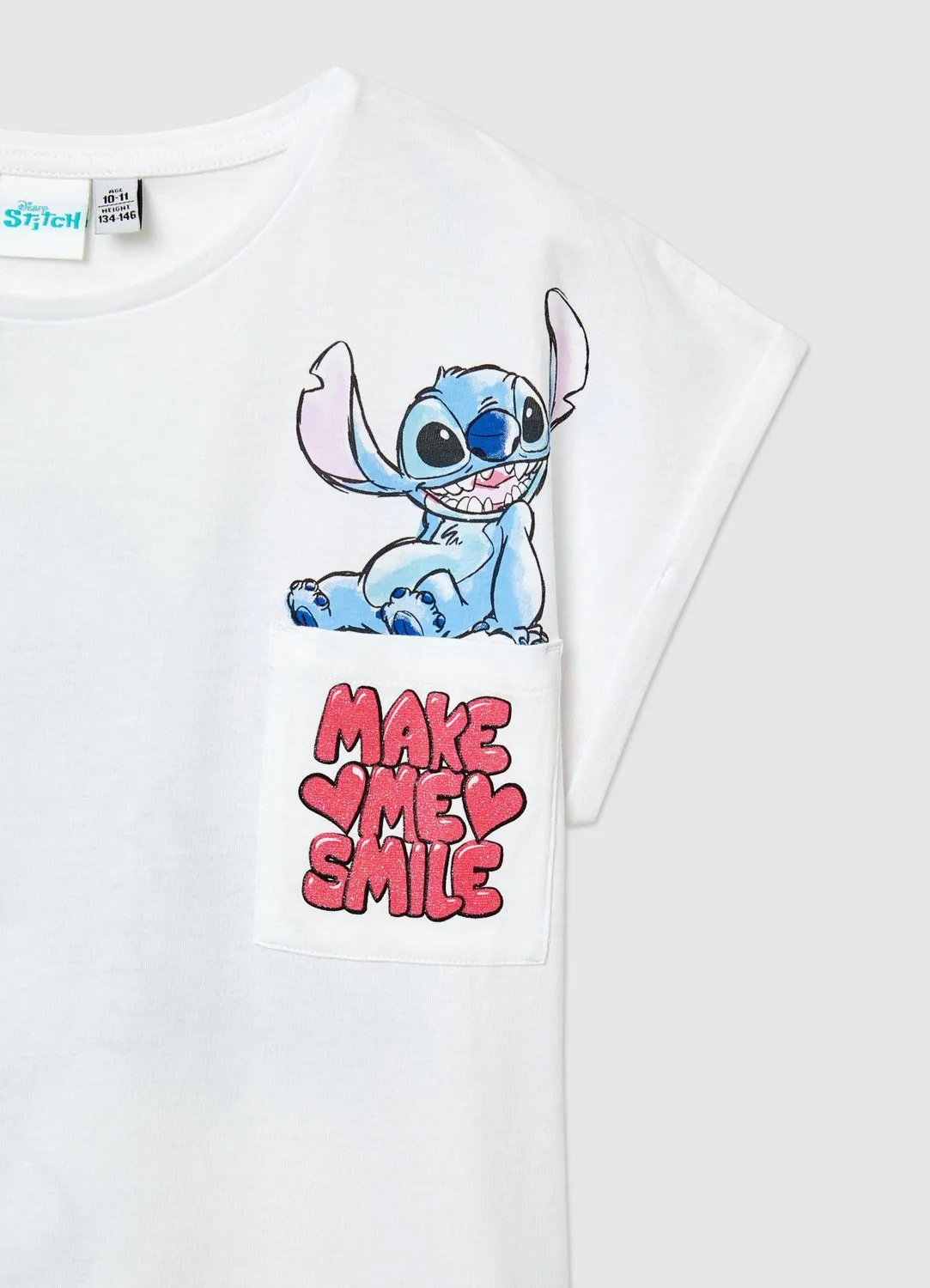 Calliope t-shirt Stitch fille manches courtes poche