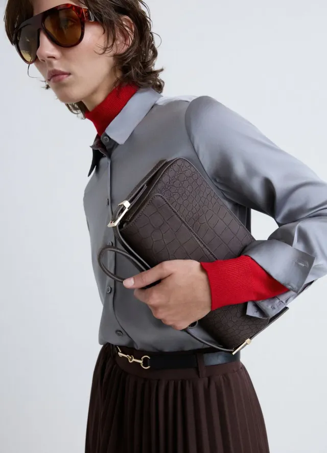 Calliope sac épaule femme effet croco