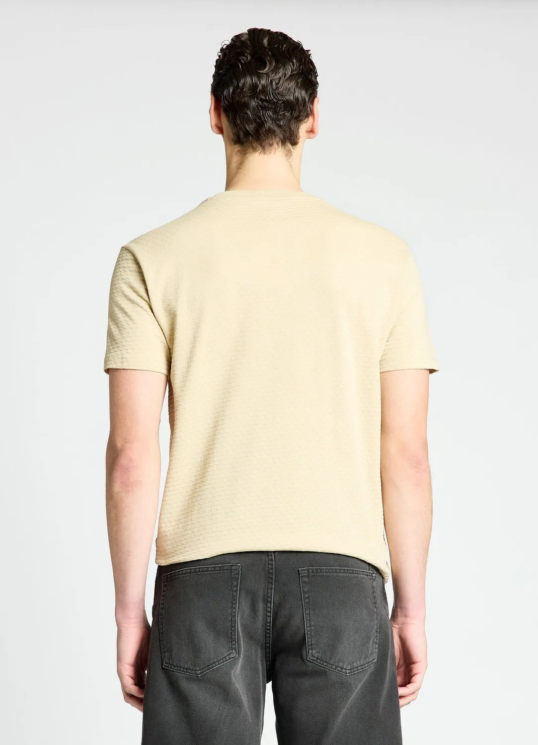 Calliope T-shirt homme à losanges en relief col rond