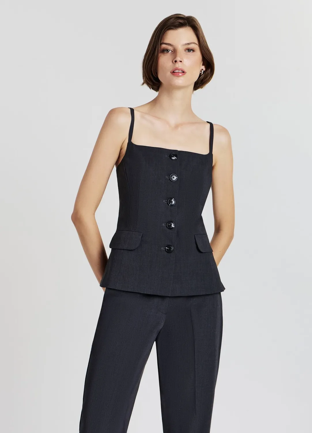 Calliope gilet femme boutons poches