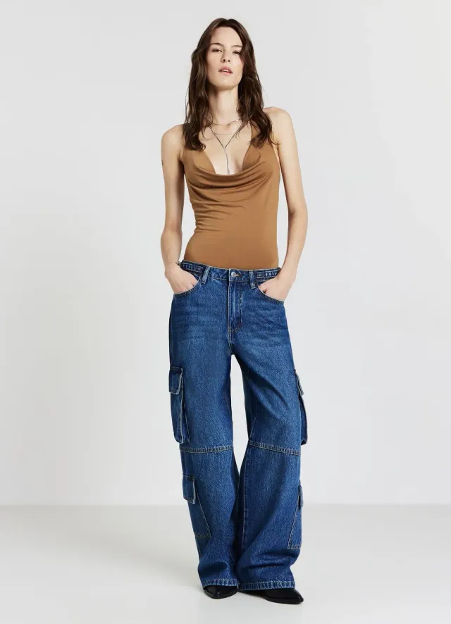 Calliope Body Halterneck Body Femme Drapé Sans Manches