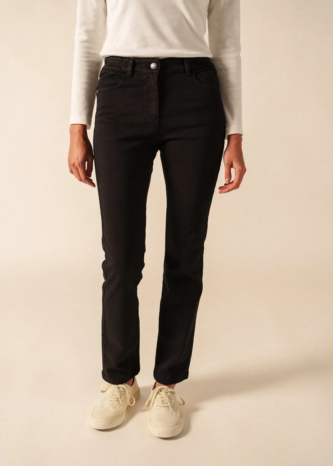 Saint James Patricia pantalon noir coton stretch