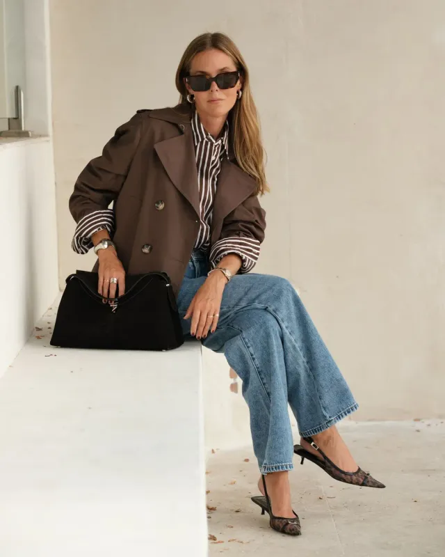 Sportscraft Audrey Crop trench court 100% lin