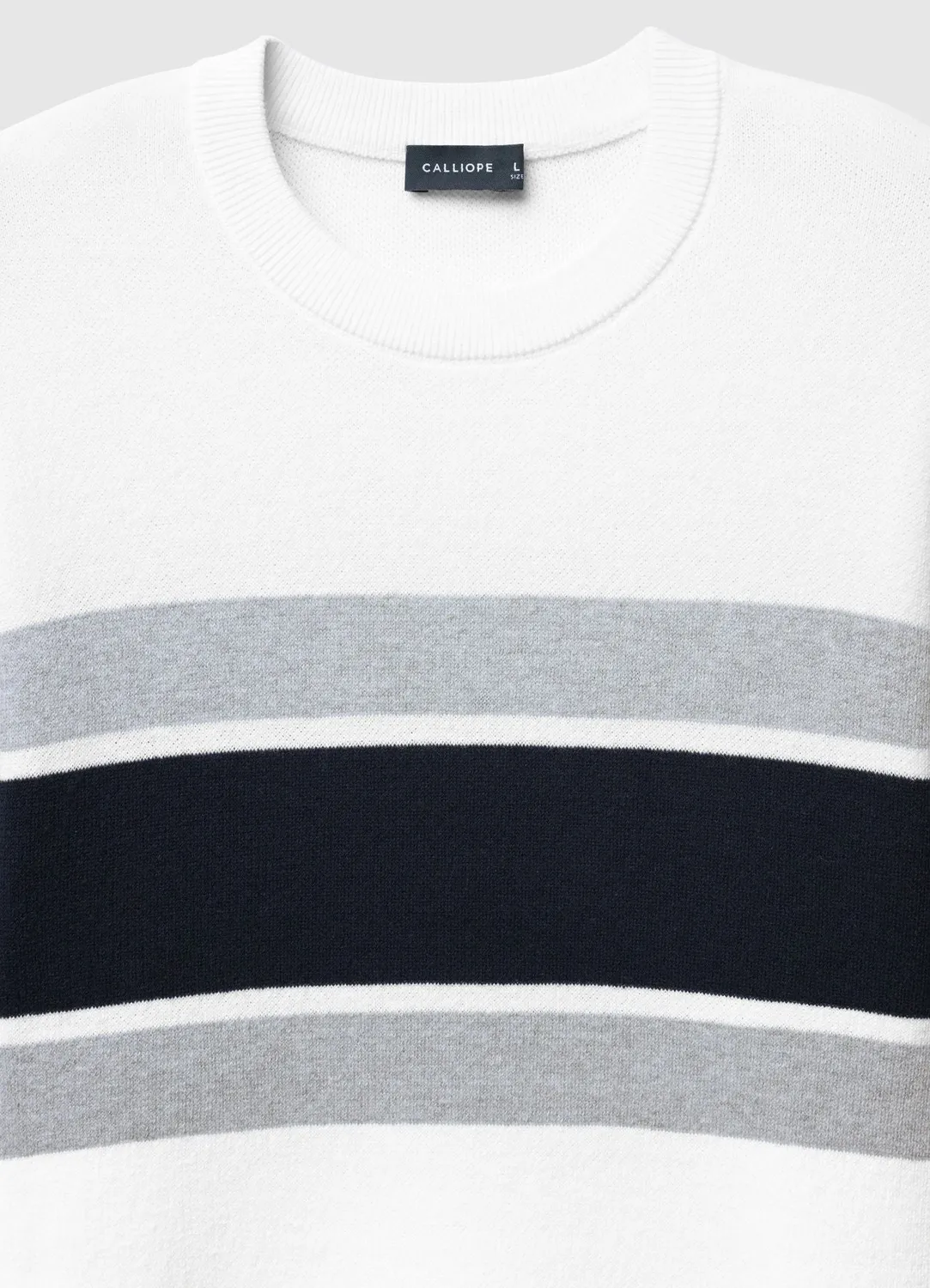 Calliope pull col rond à rayures homme taille L