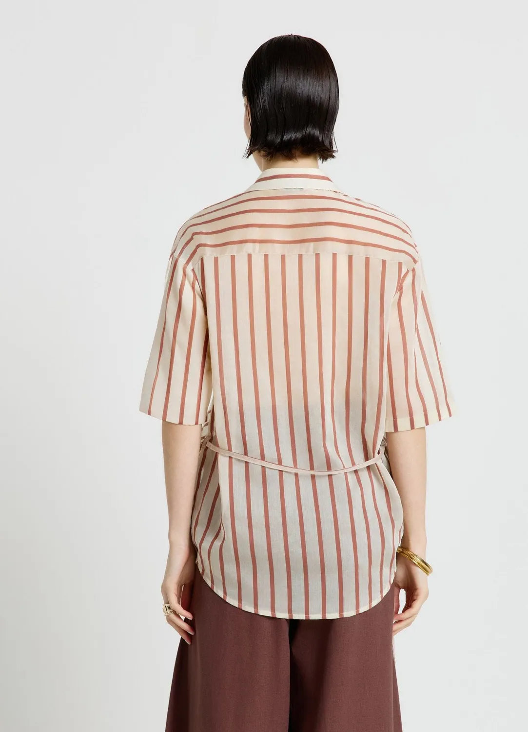 Calliope chemise rayée coulisse femme boutonnée