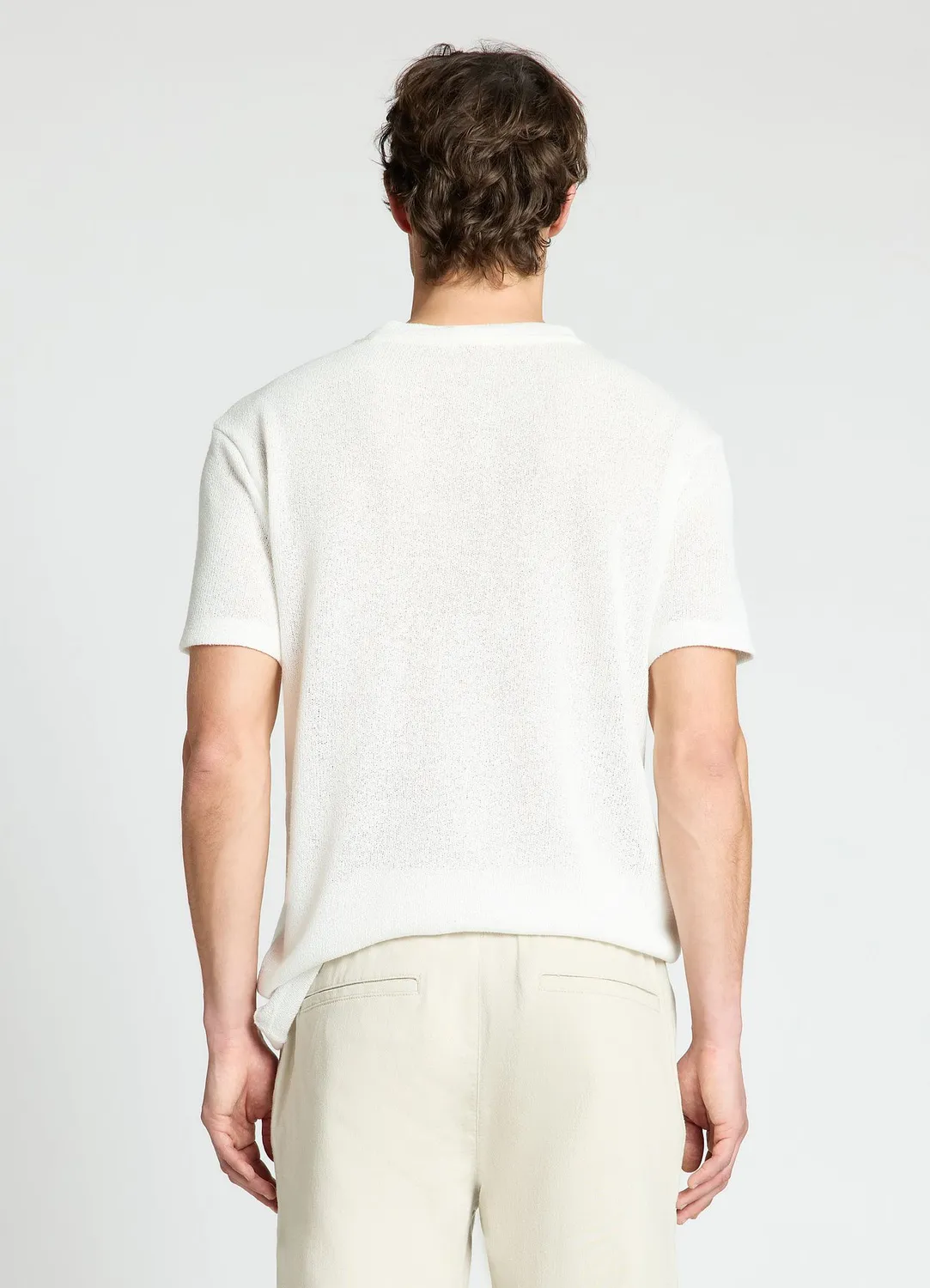 Calliope T-shirt Serafino Traforata homme manches courtes ajouré