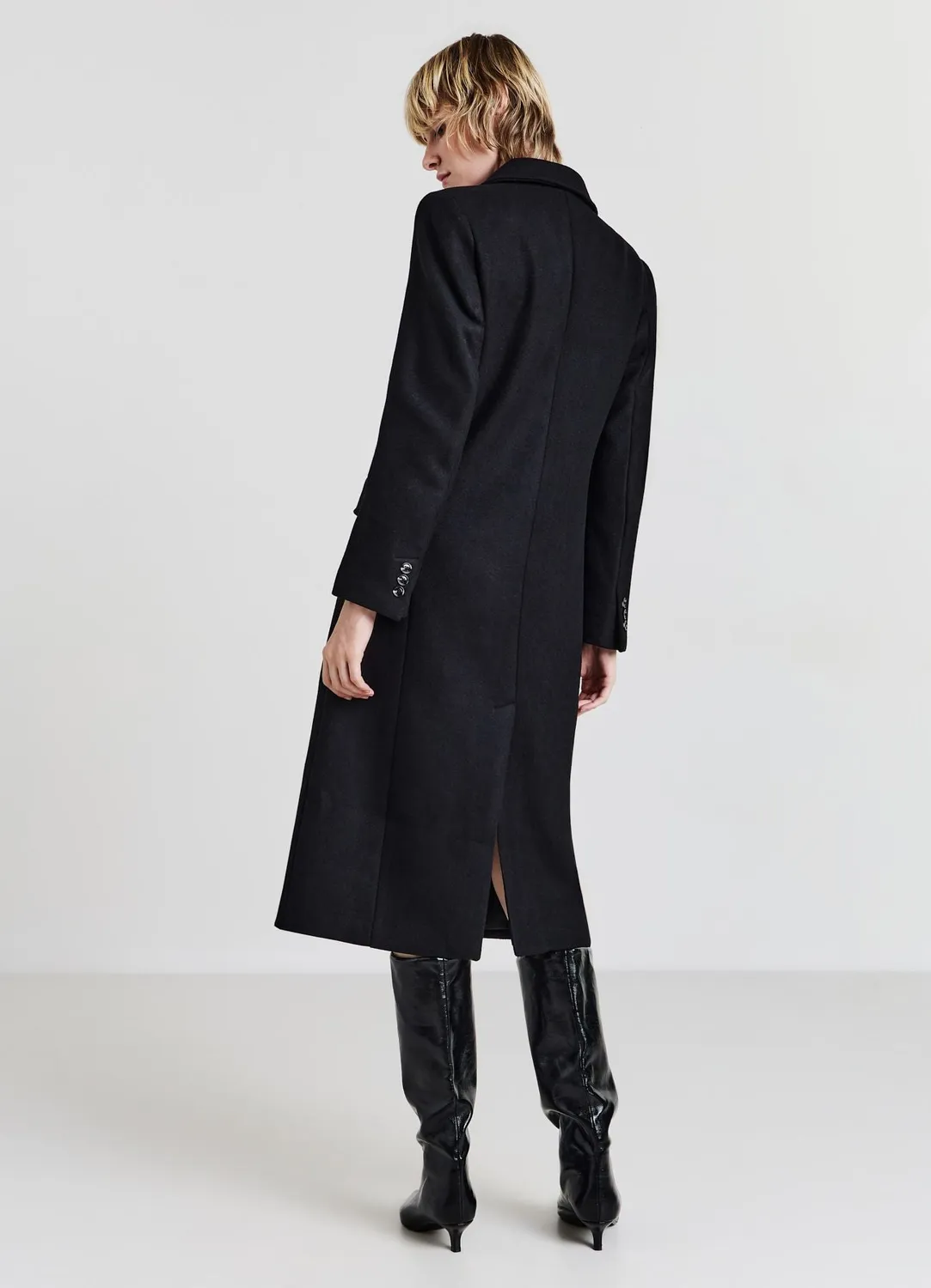 Calliope manteau long femme double boutonnage uni