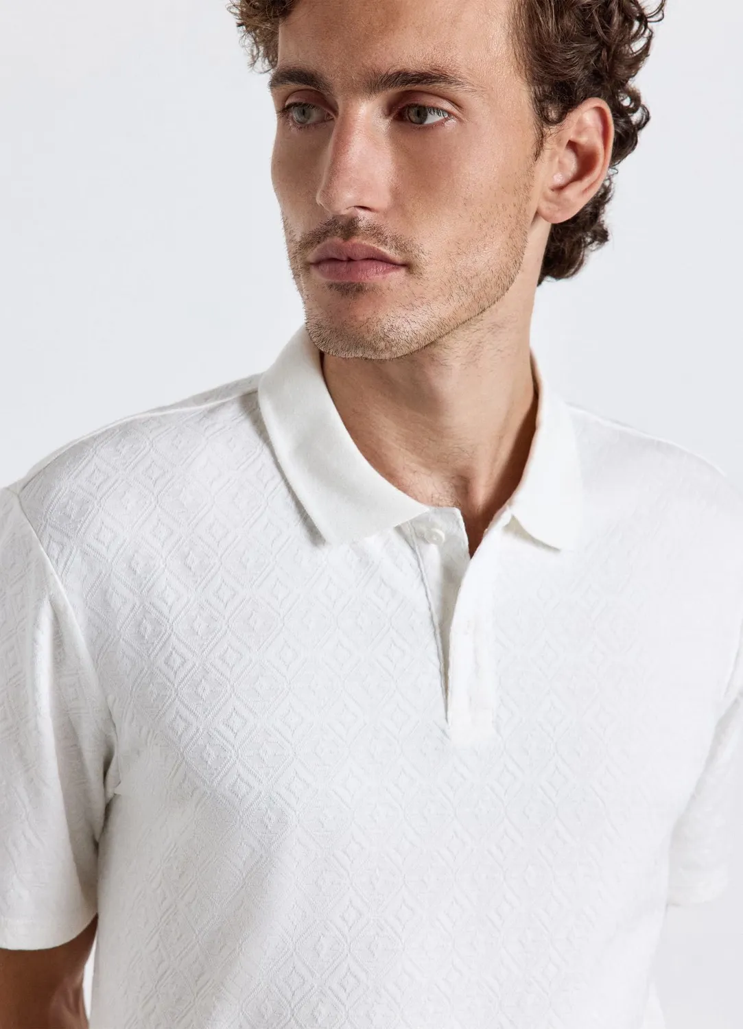 Calliope Polo jacquard homme manches courtes