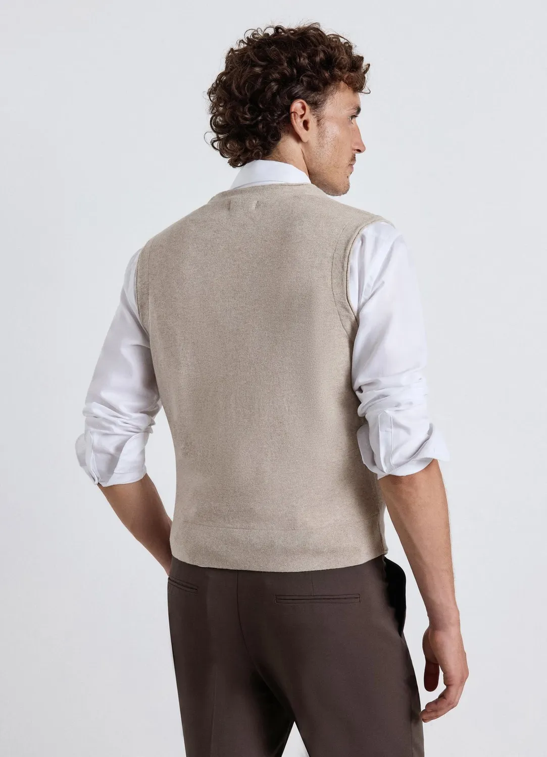 Calliope gilet homme maille col V double boutonnage