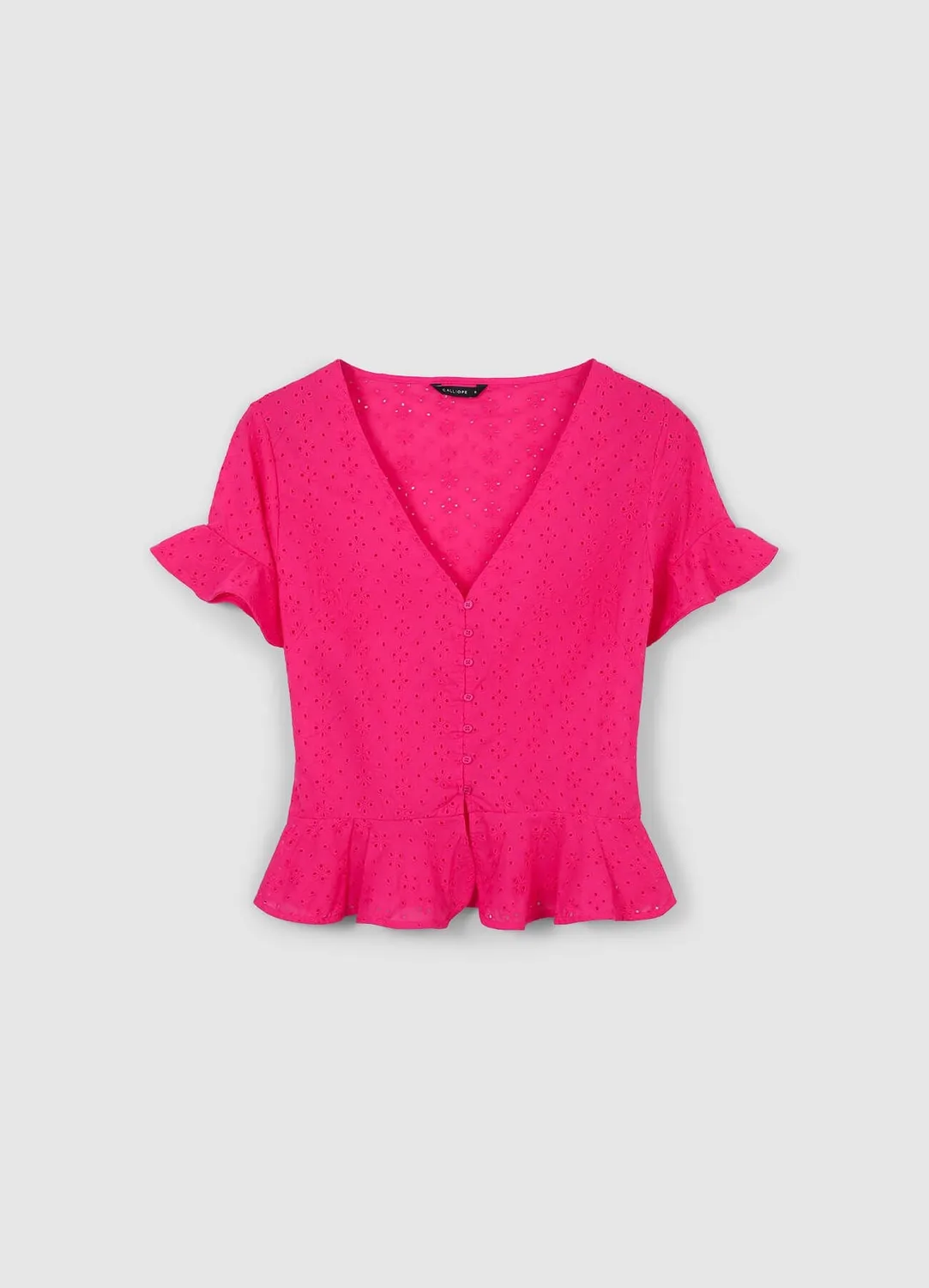 Calliope Chemise sangallo femme volants manches courtes