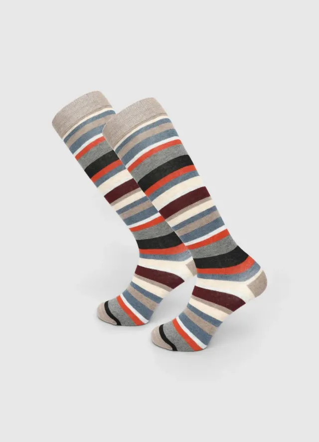 Calliope chaussettes hautes homme rayures multicolore