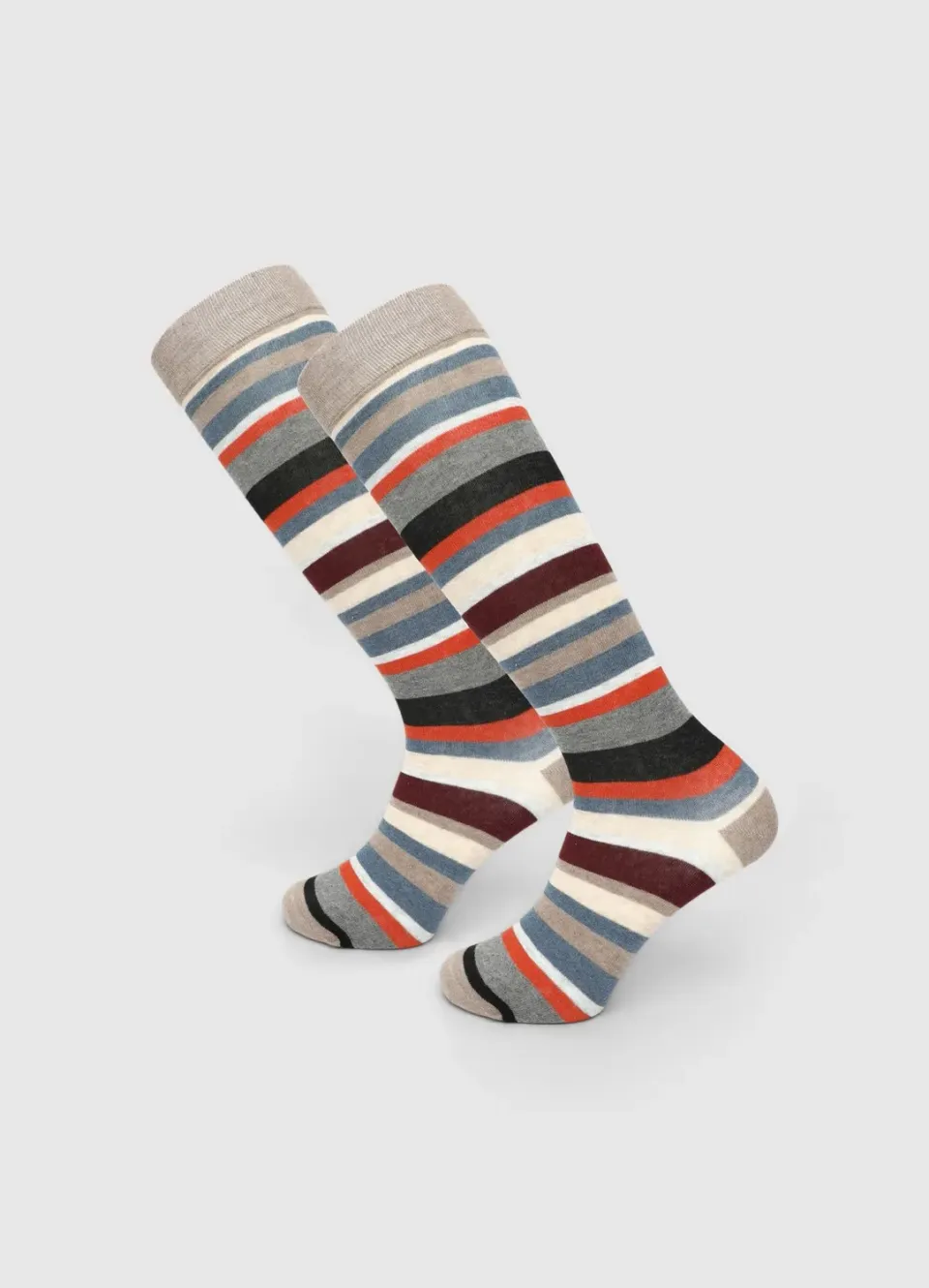 Calliope chaussettes hautes homme rayures multicolore