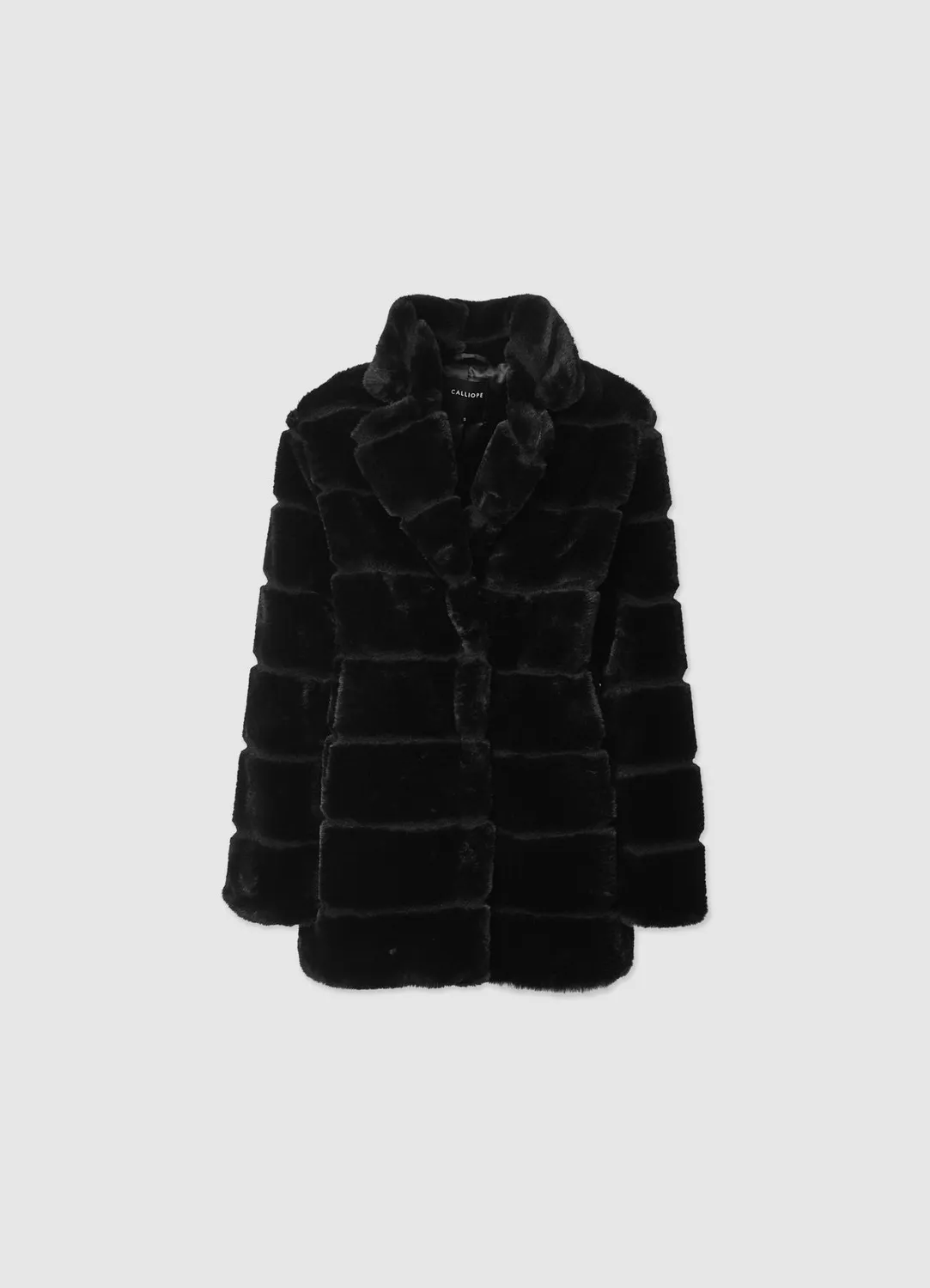 Calliope manteau fausse fourrure femme rayé col large