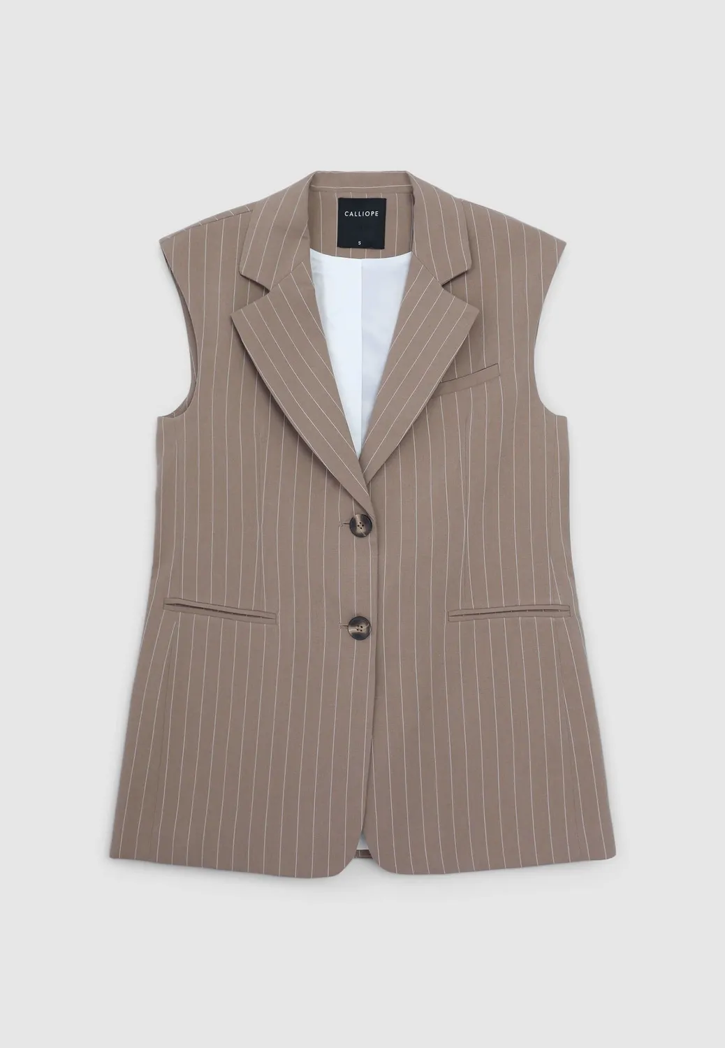 Calliope gilet tailleur femme rayé 2 boutons
