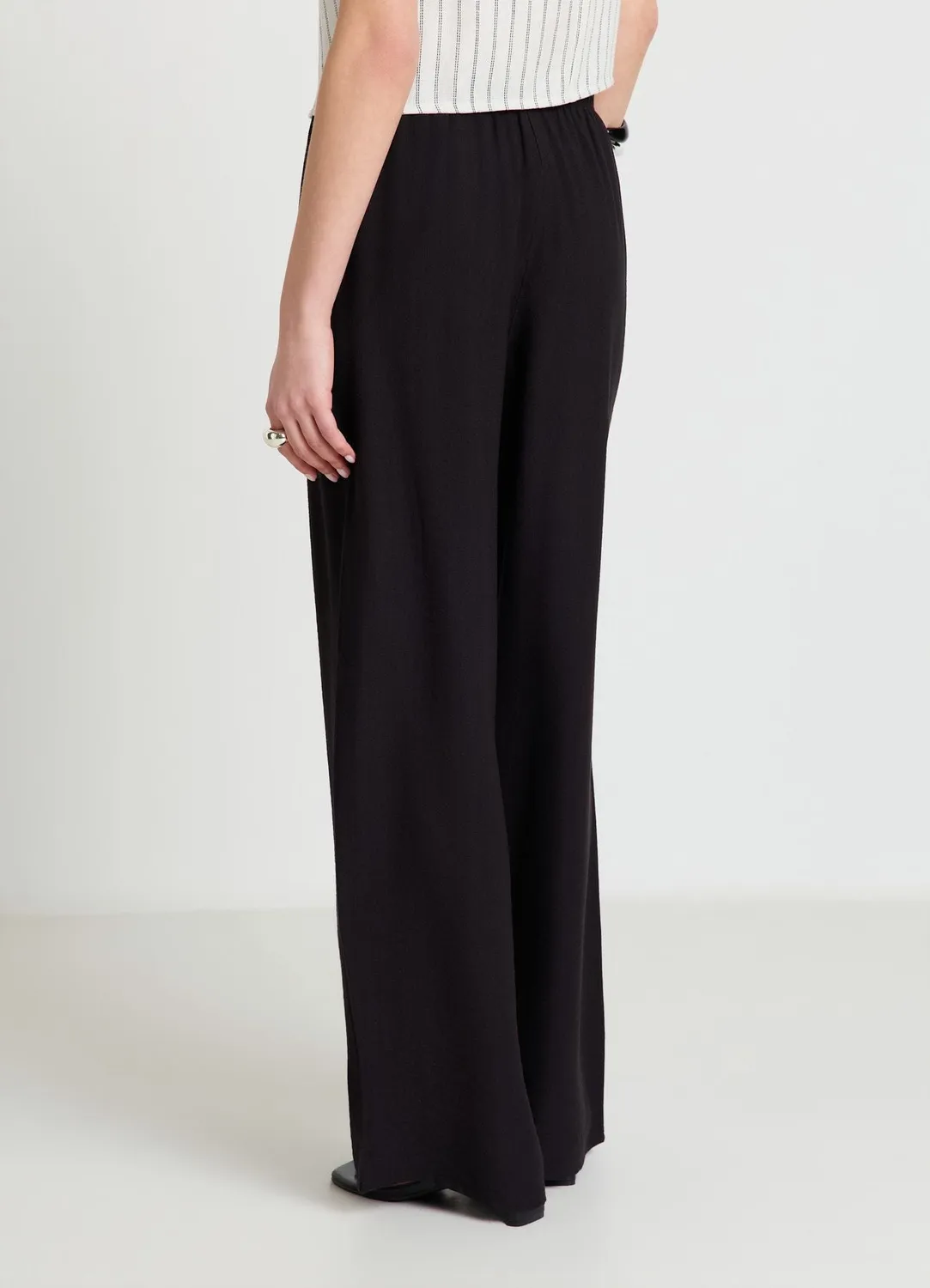 Calliope Pantalon palazzo femme large uni cordon