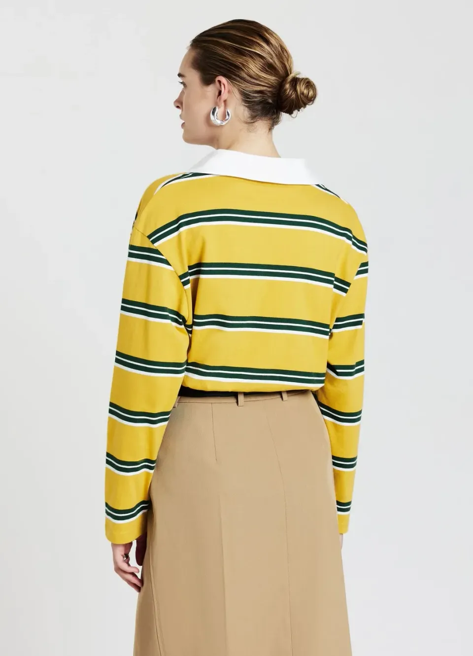 Calliope t-shirt rayé col polo femme manches longues