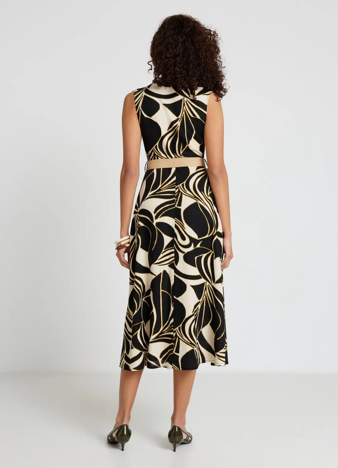Calliope robe chemisier imprimee ceinture midi femme