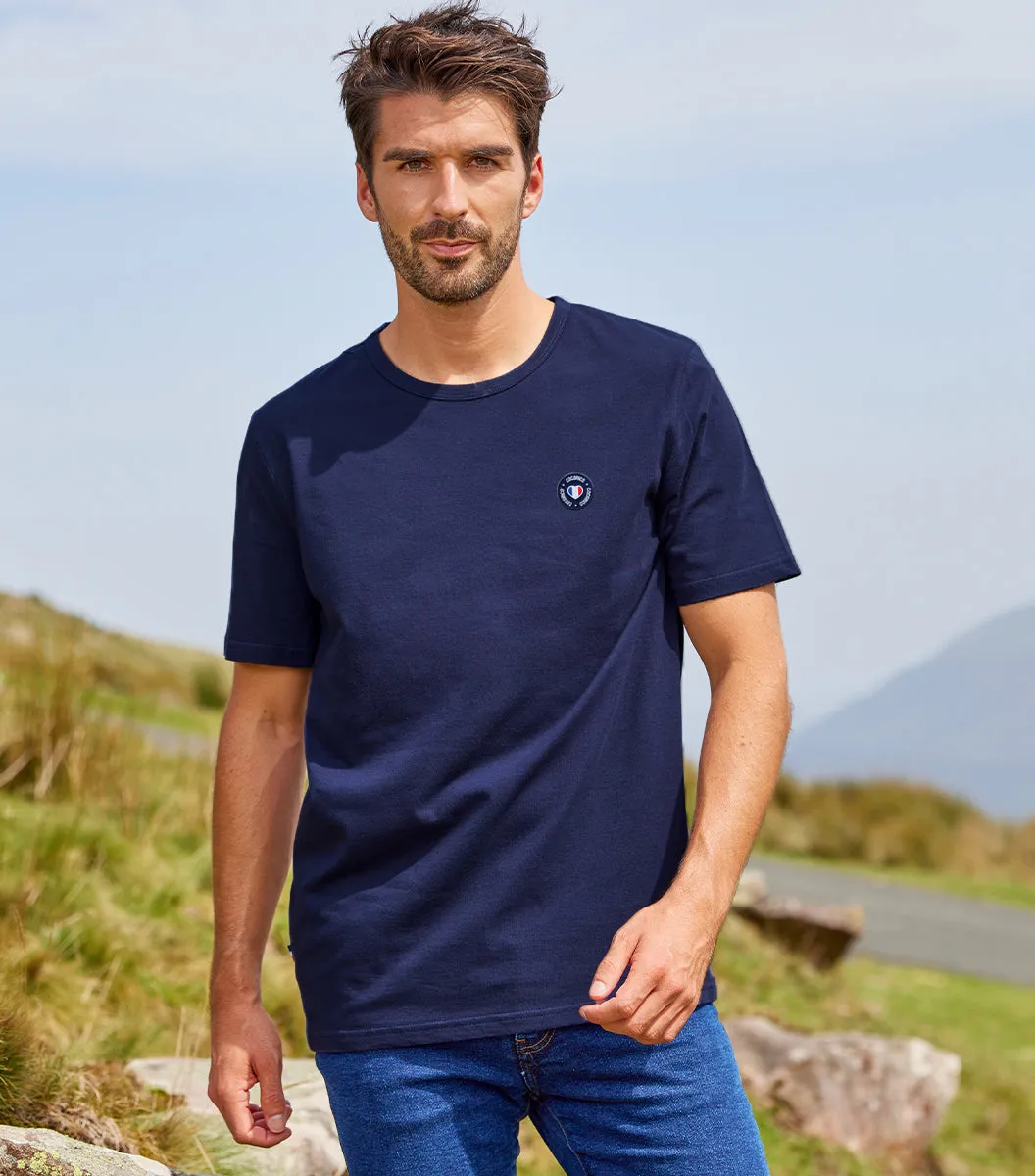 Cocorico Blason T-shirt Homme Marine 100% coton